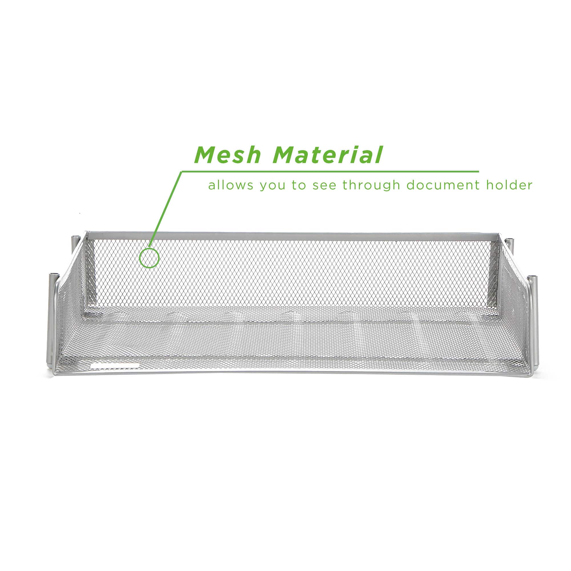 Mind Reader 2 Pack Silver Stackable Metal Mesh Organizer