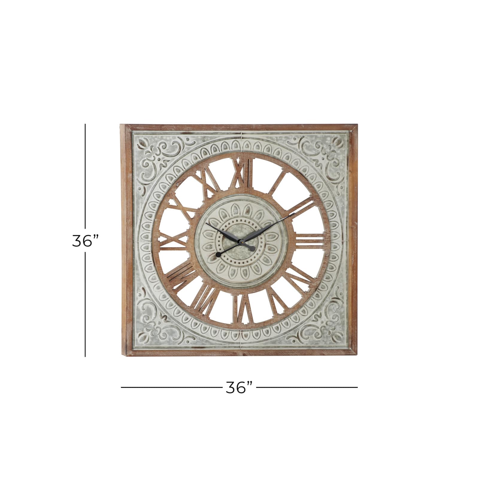 Brown Farmhouse Wood Wall Clock