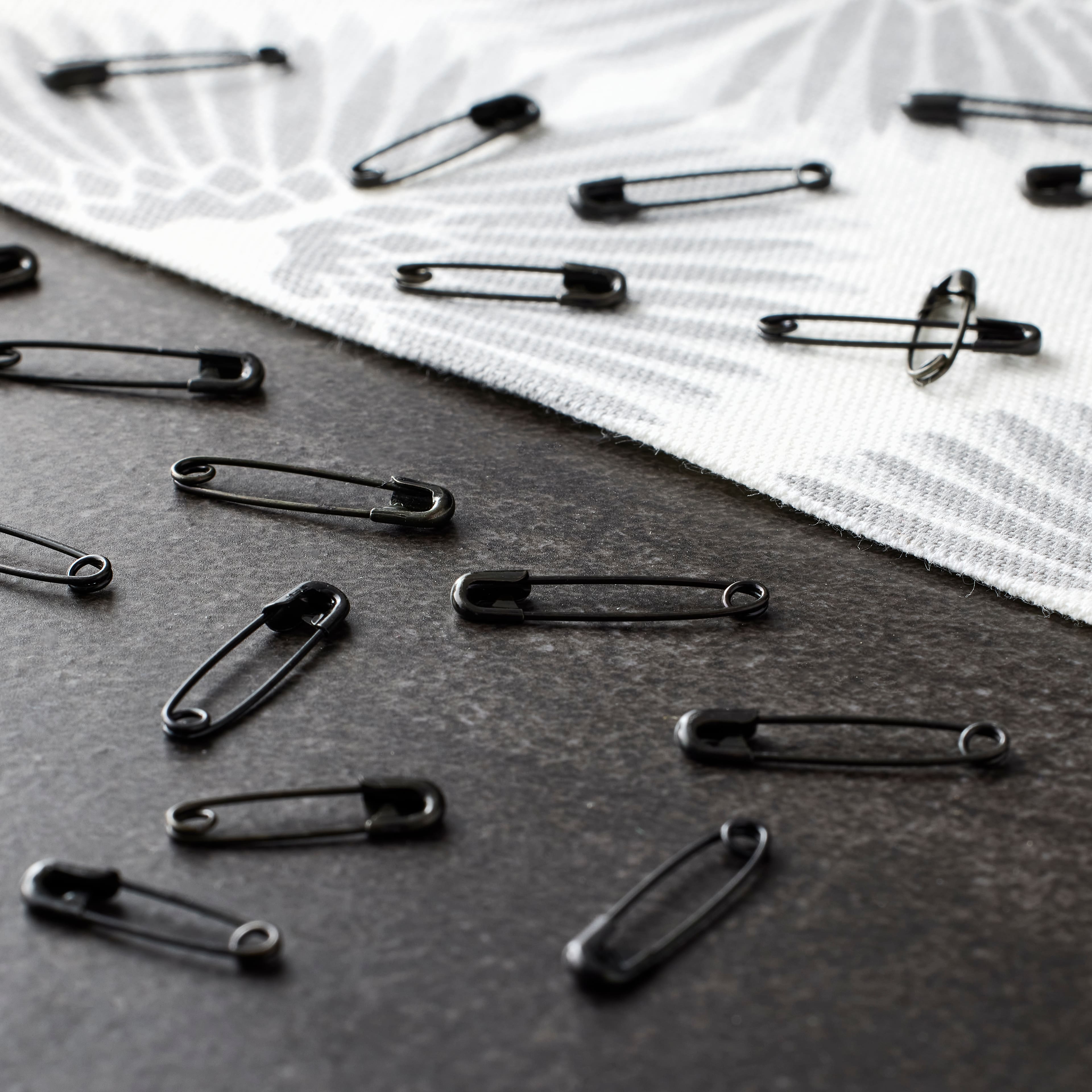 12 Packs: 50 ct. (600 total) Black Safety Pins by Loops & Threads™