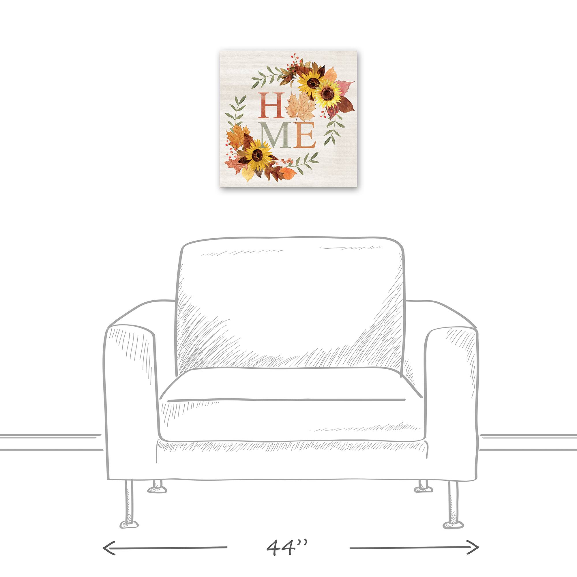 Autumn Home Wreath Canvas Wall Art