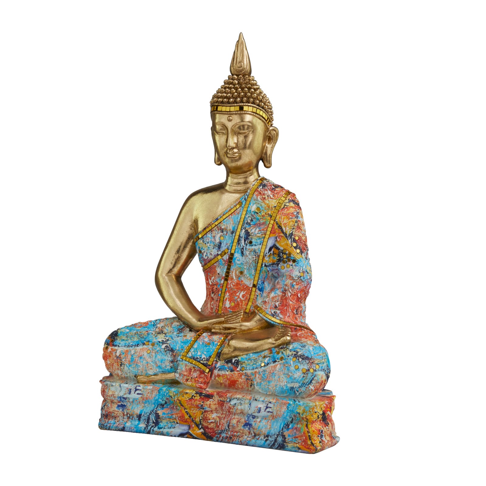 18" Multicolored Buddha Sculpture