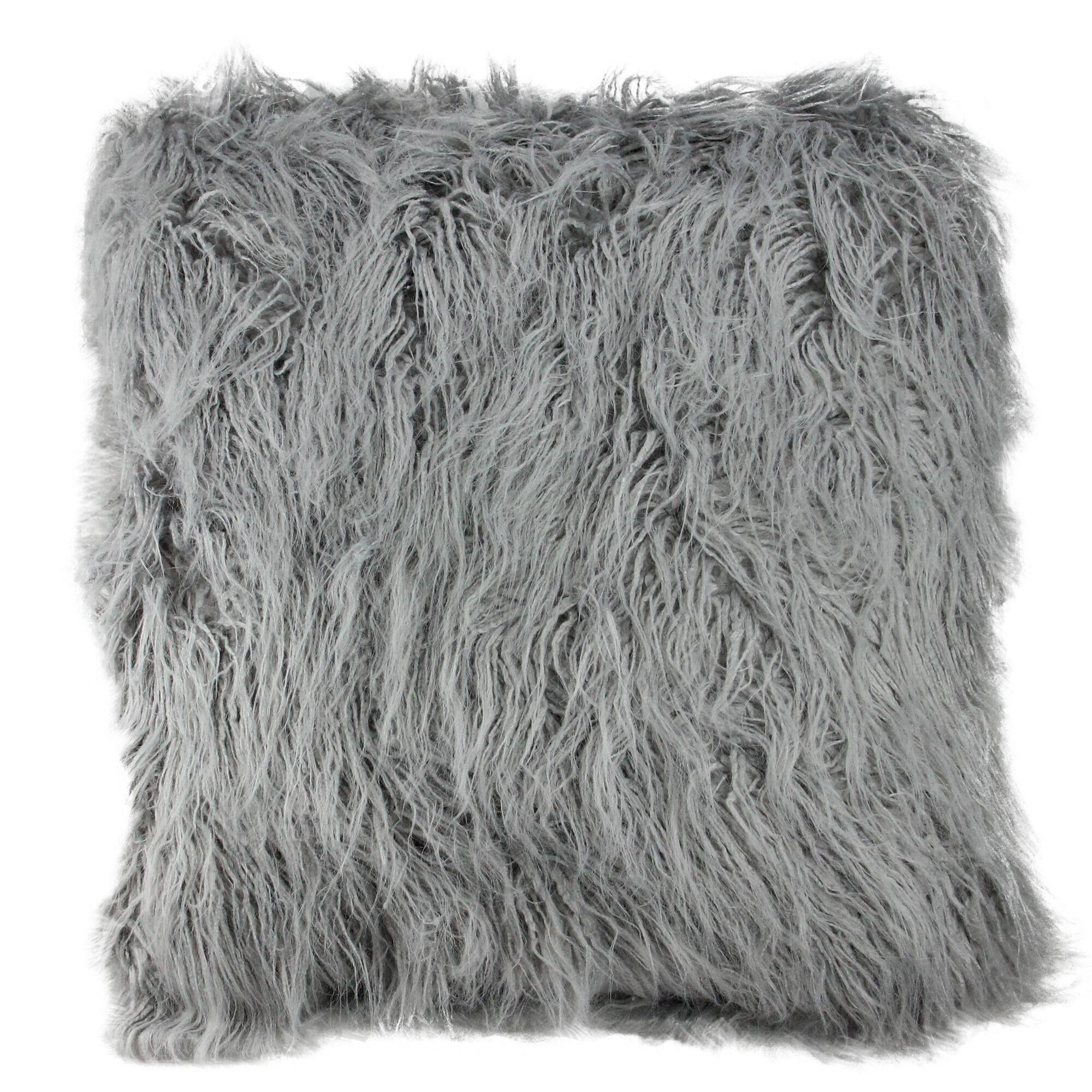 Cloud Gray Contemporary Square Throw Pillow
