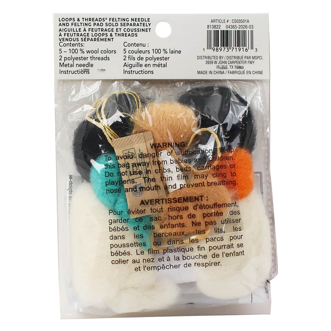 Skull with Top Hat Halloween Needle Felting Kit by Loops & Threads®