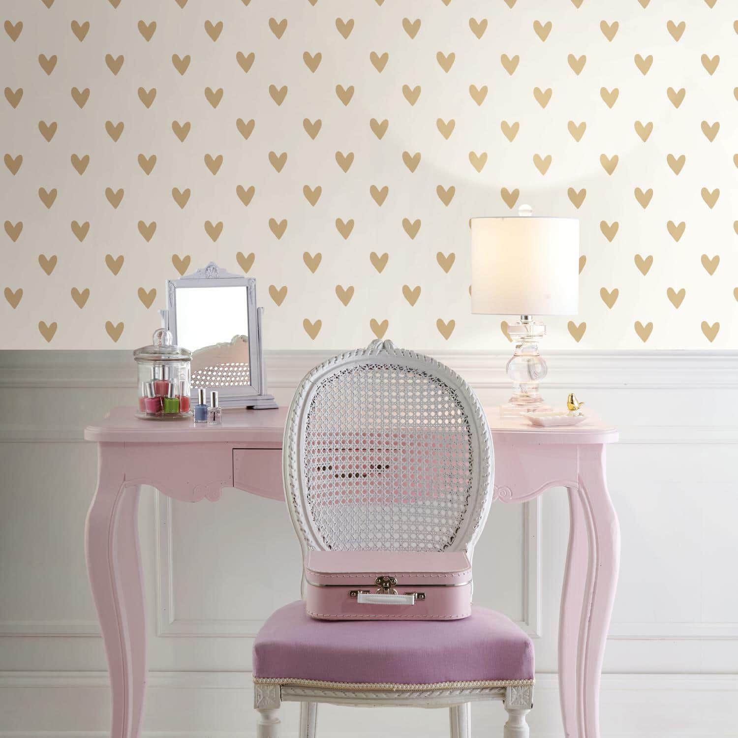 RoomMates Heart Spot Peel & Stick Wallpaper