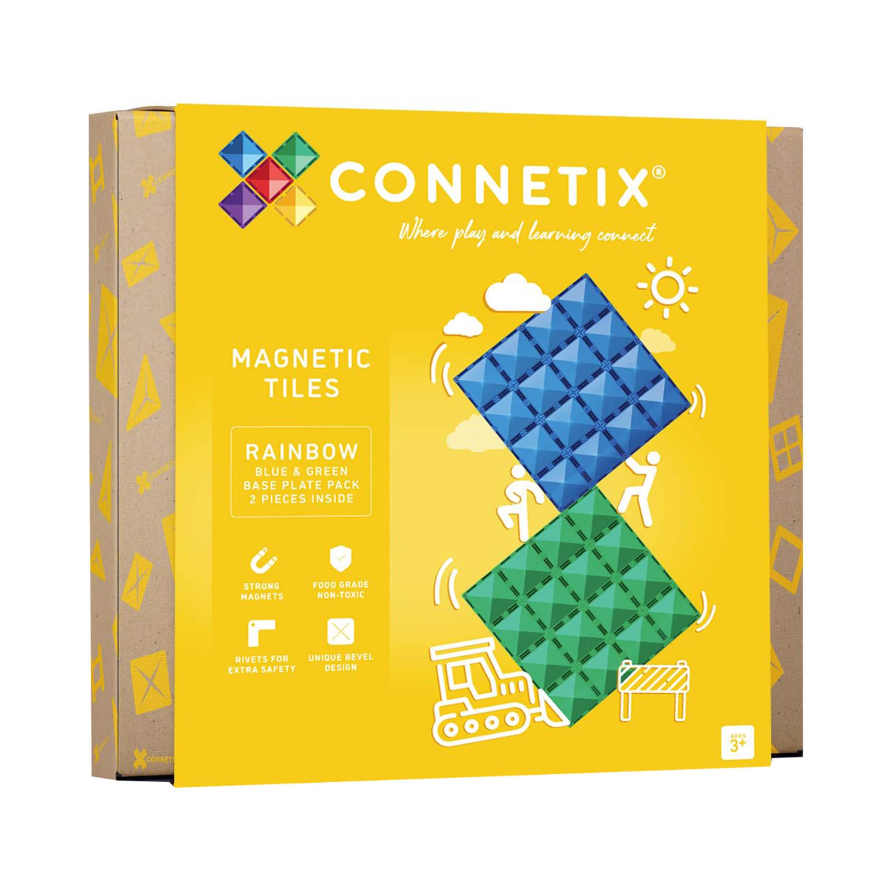 Connetix® Blue & Green Magnetic Tiles Rainbow Base Plates, 2ct.
