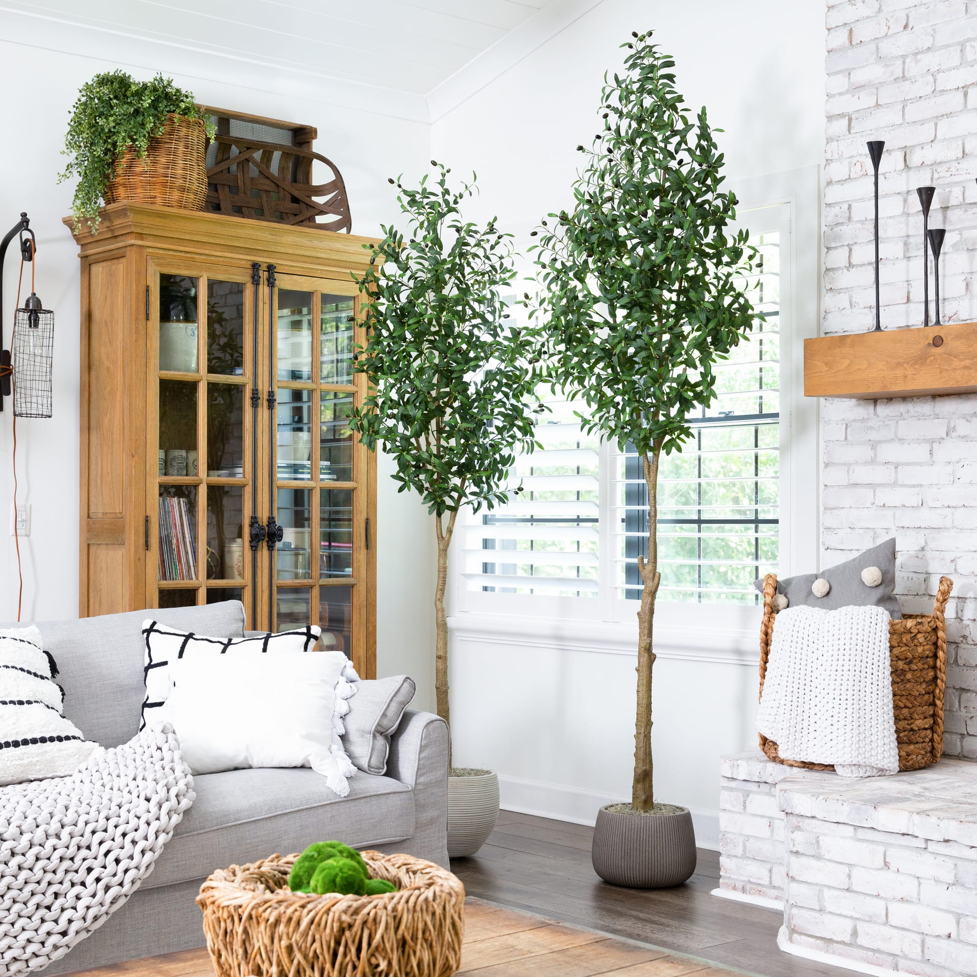 7ft. Potted Artificial Olive Tree