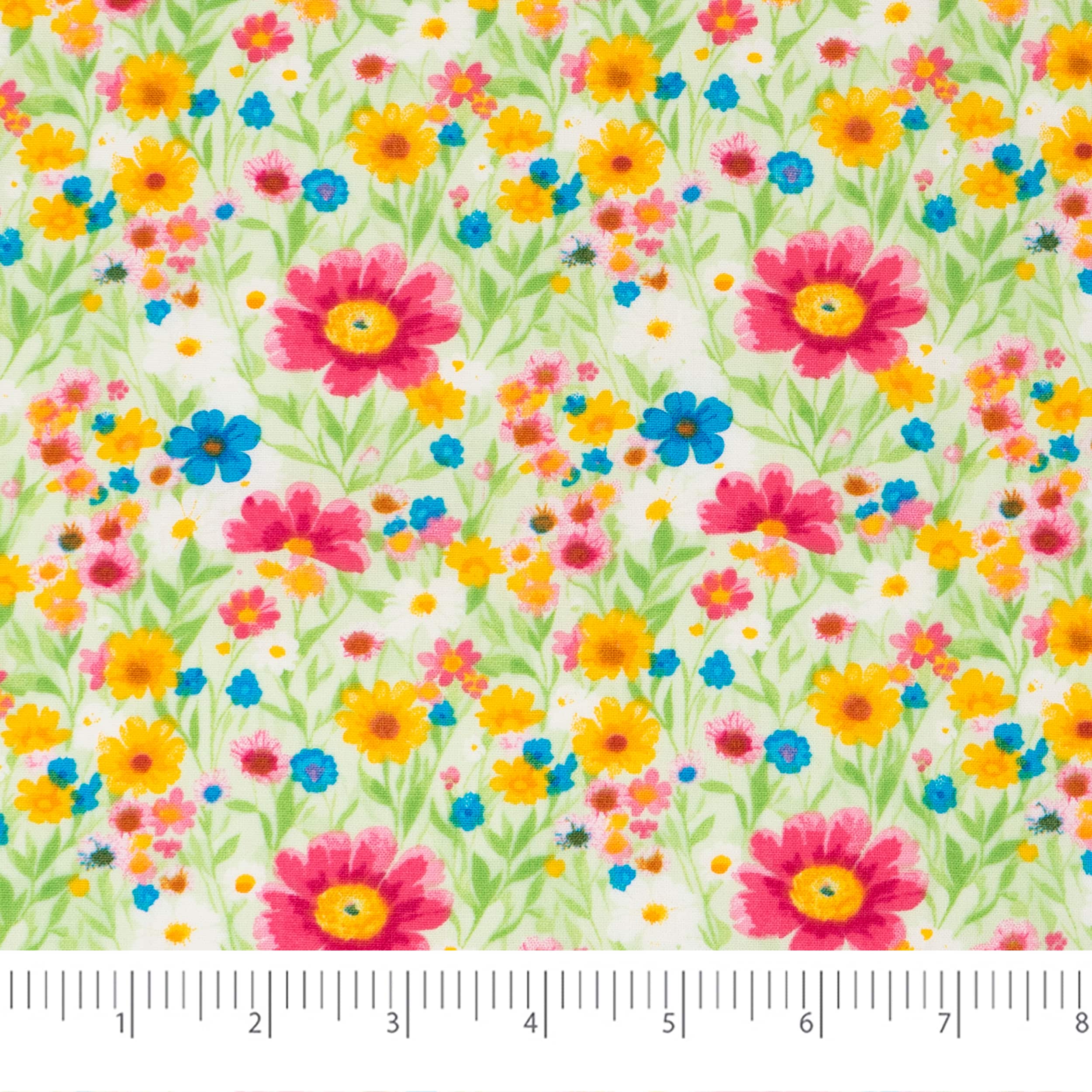 SINGER Pink Green Spring Premium Square Cotton Fabric Bundle 