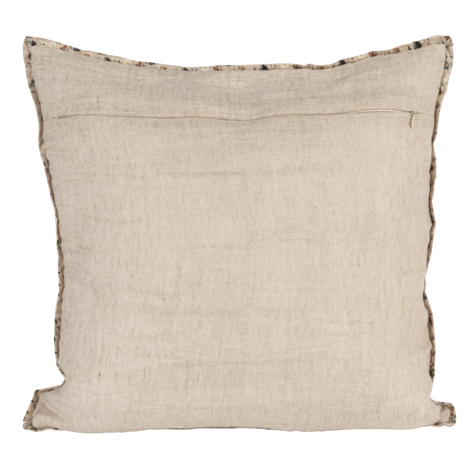 Hello Honey® 18" x 18" Natural Patterned Edge Woven Cotton & Linen Pillow