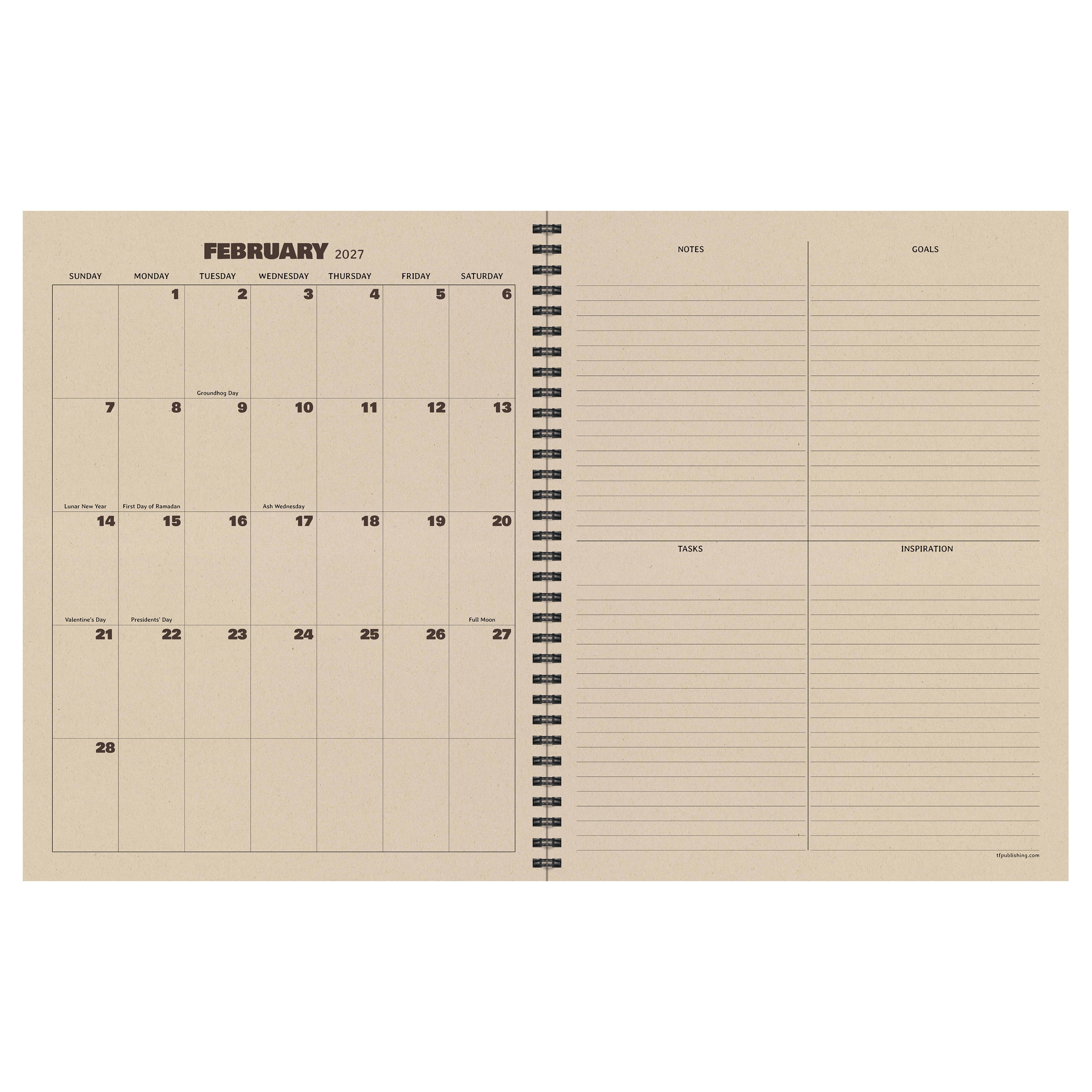 TF Publishing Large Leather Compass Weekly Monthly Planner