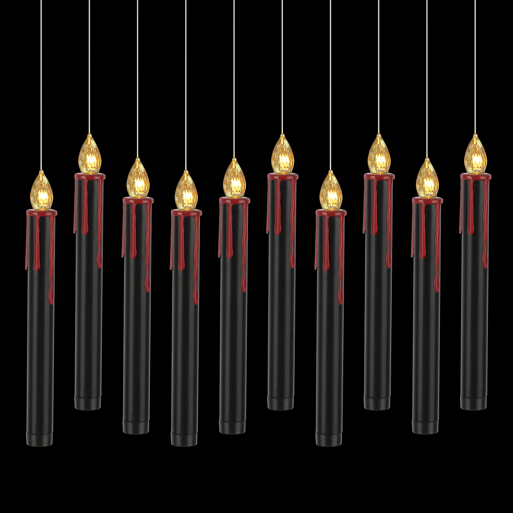 Black & Red Dripping LED Hanging Candles, 10ct. by Ashland®
