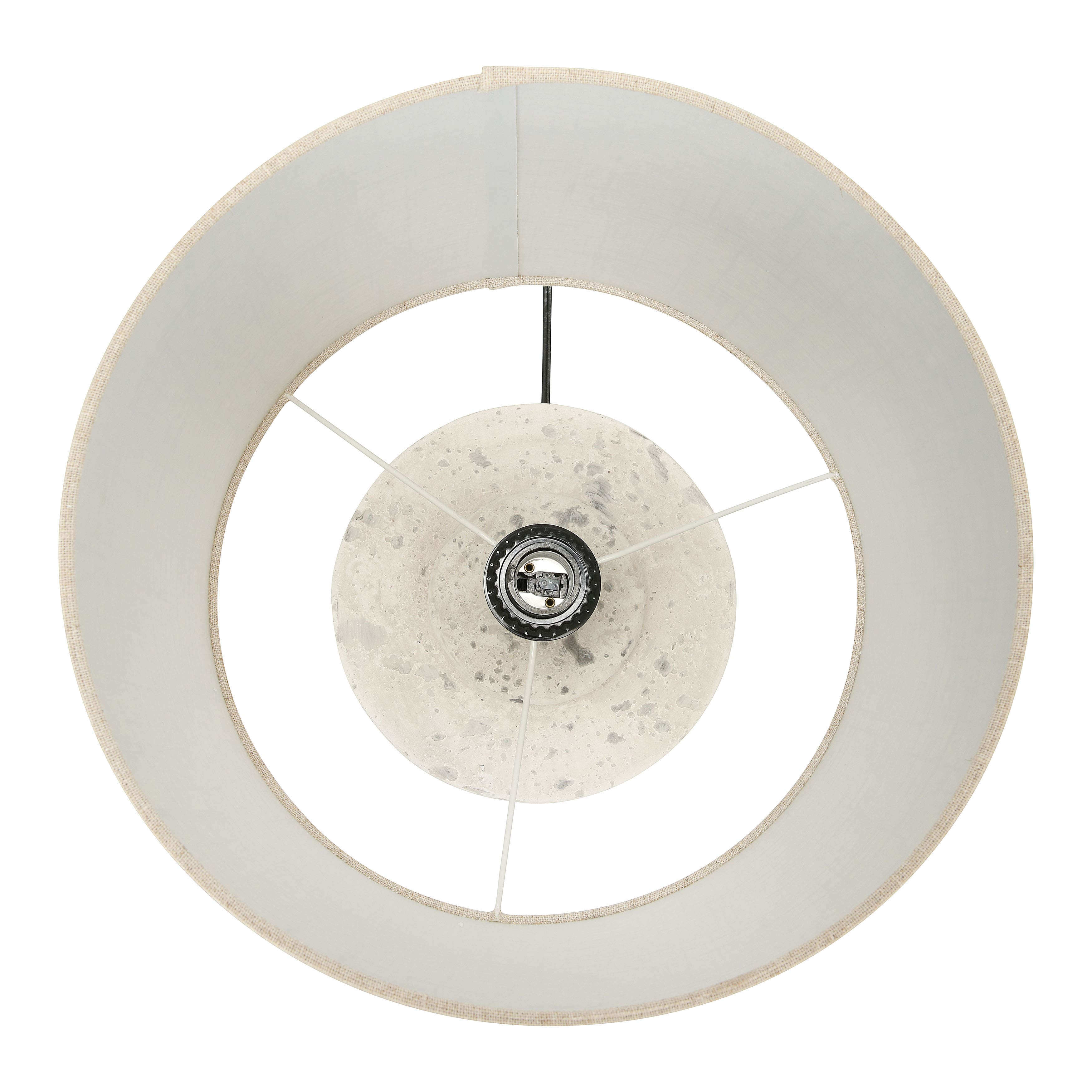 Hello Honey® 19.5" Distressed Cream Cement Table Lamp with Linen Shade