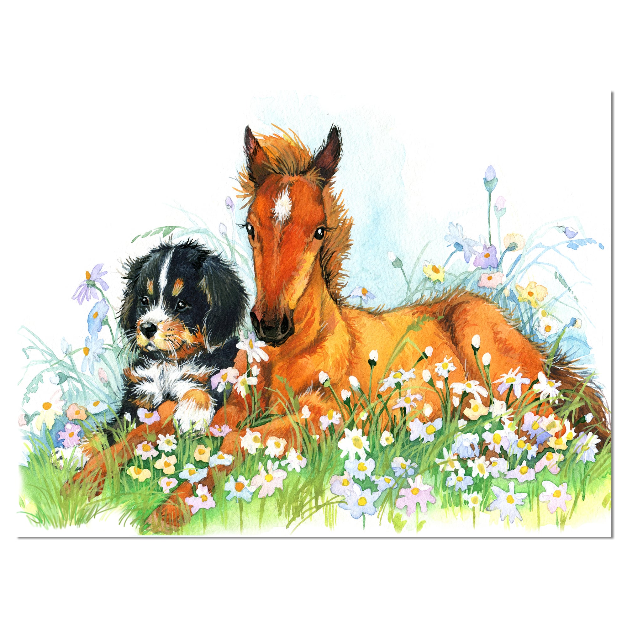 Designart - Relaxing Brown Cute Horse