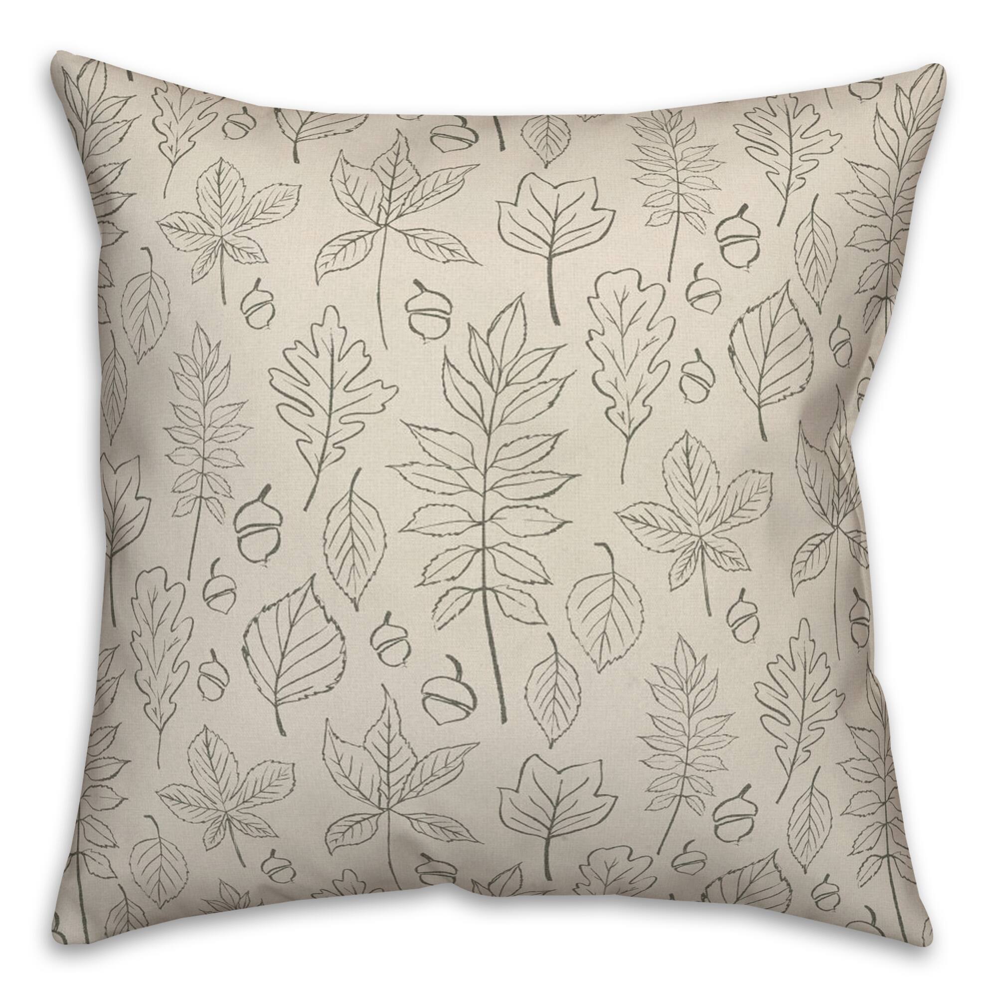 Leaf Pattern Throw Pillow