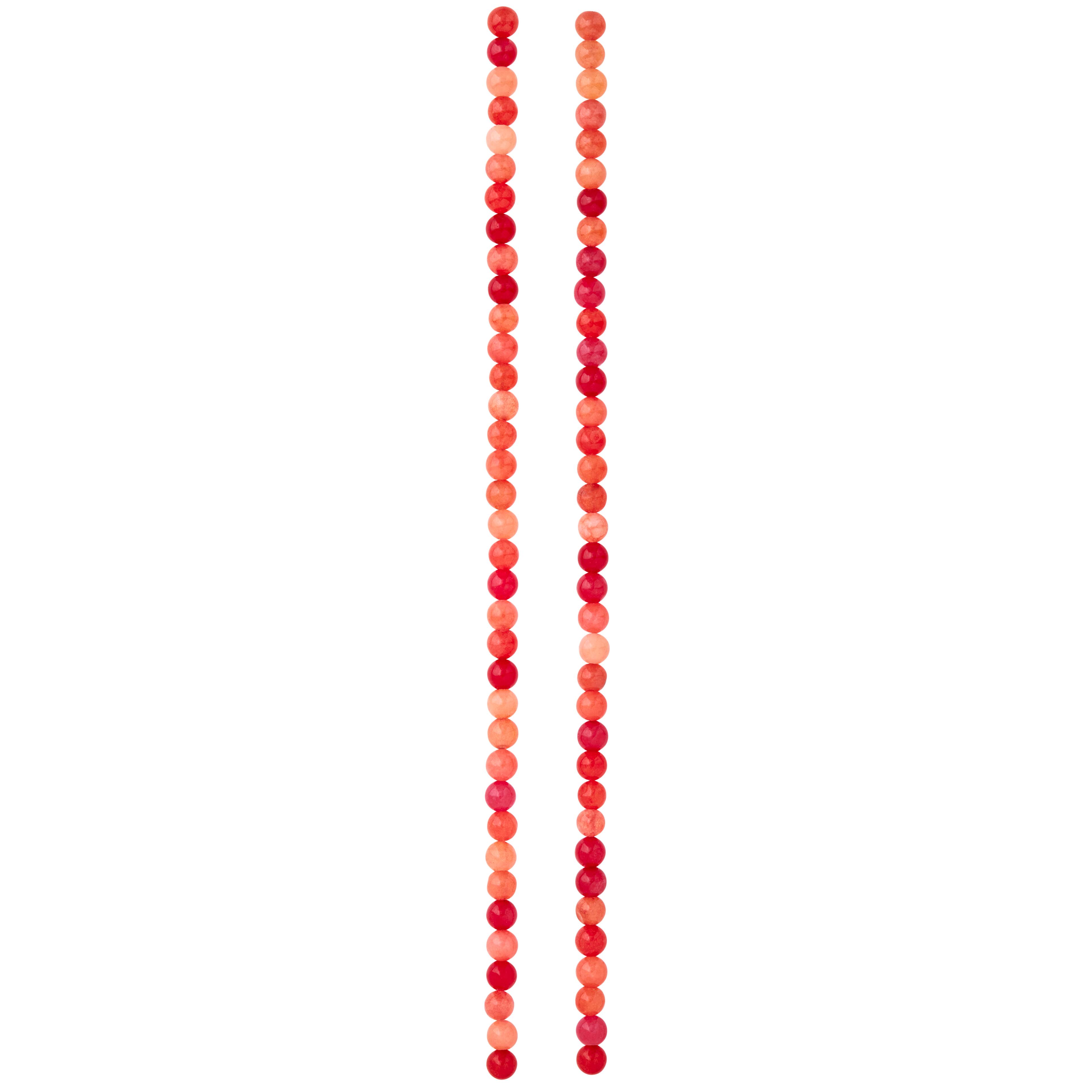 Orange Mix Stone Round Beads, 4mm by Bead Landing™