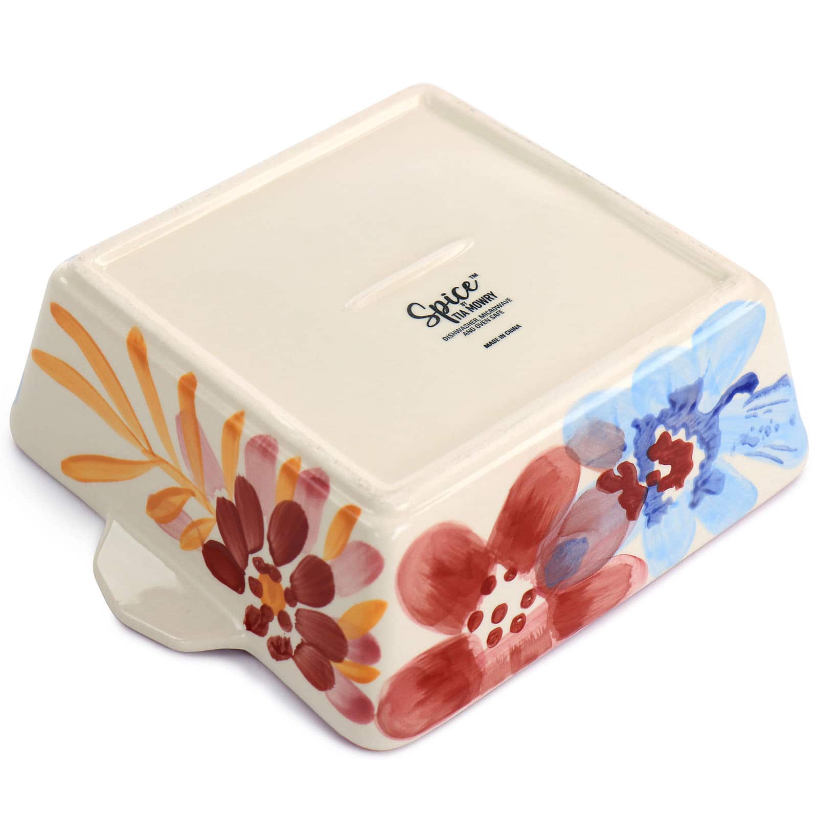 Spice by Tia Mowry 2qt. Goji Blossom Square Ceramic Baker Pan