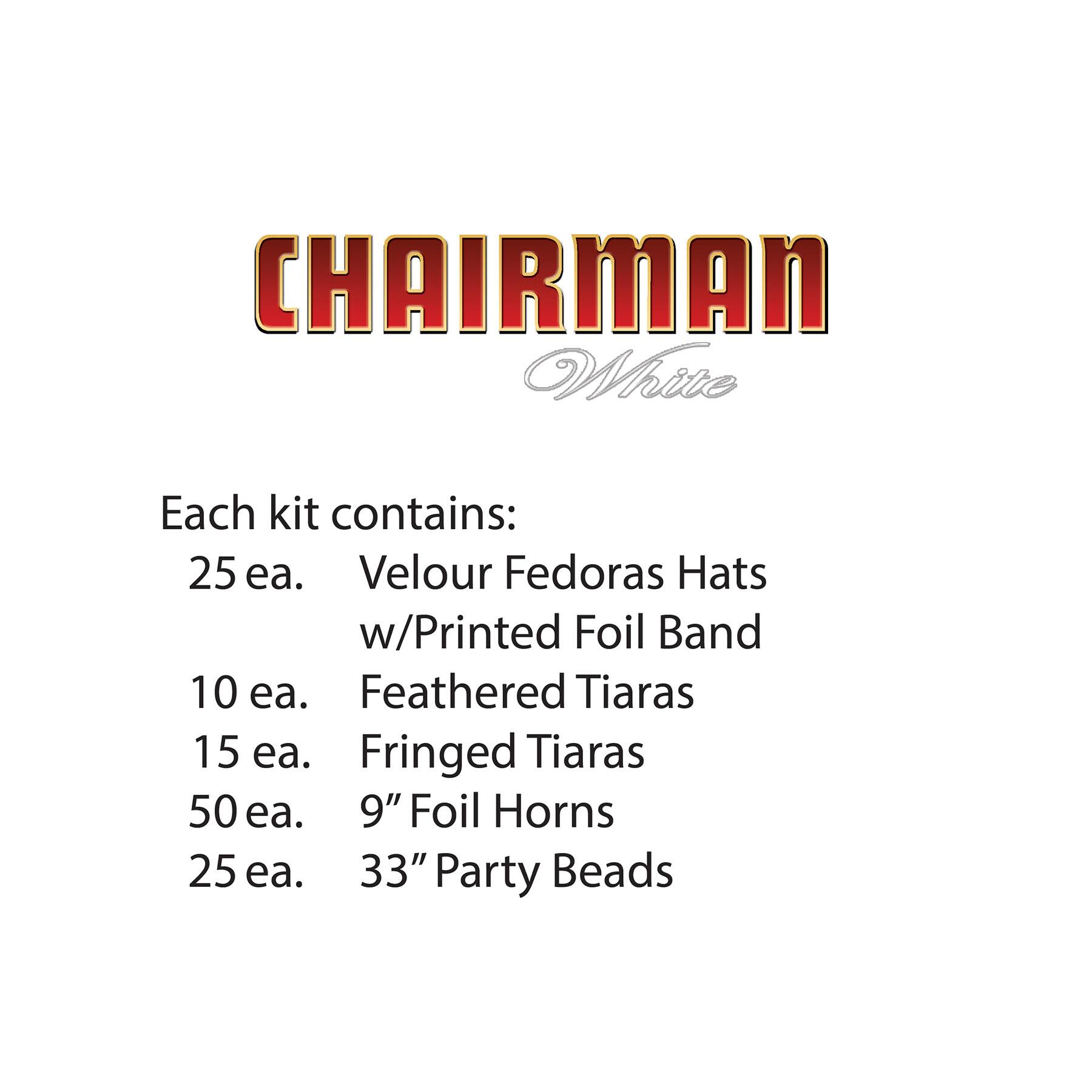 Beistle Silver & White New Year Chairman Party Favor Kit for 50