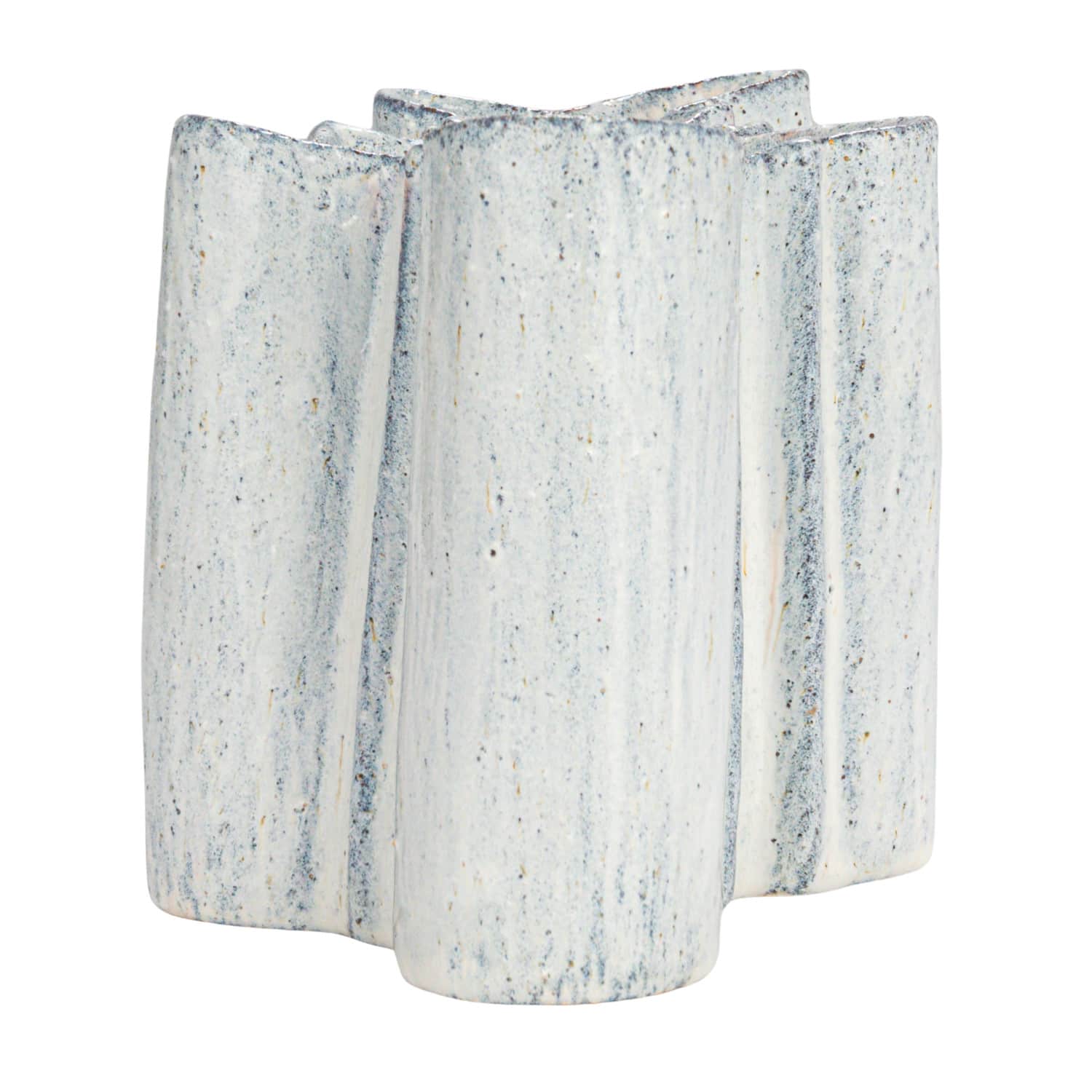 Hello Honey® 8.75" White Organic Stoneware Vase with Reactive Glaze