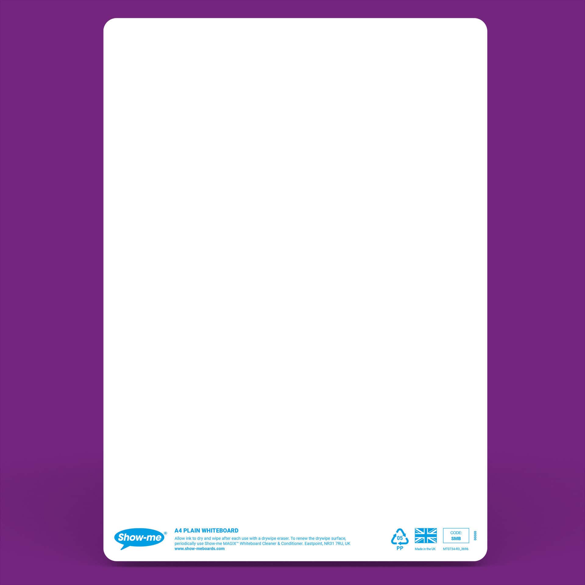 Show-me® A4 Plain Whiteboards Bulk Box Set