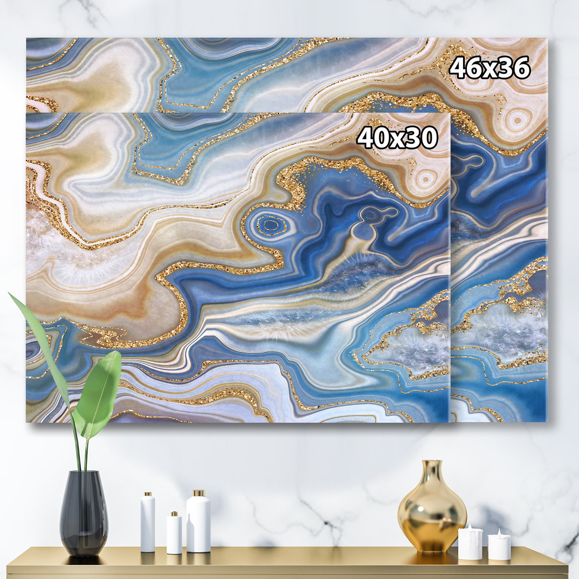 Designart - Ocean Blue Golden Jasper Agate II