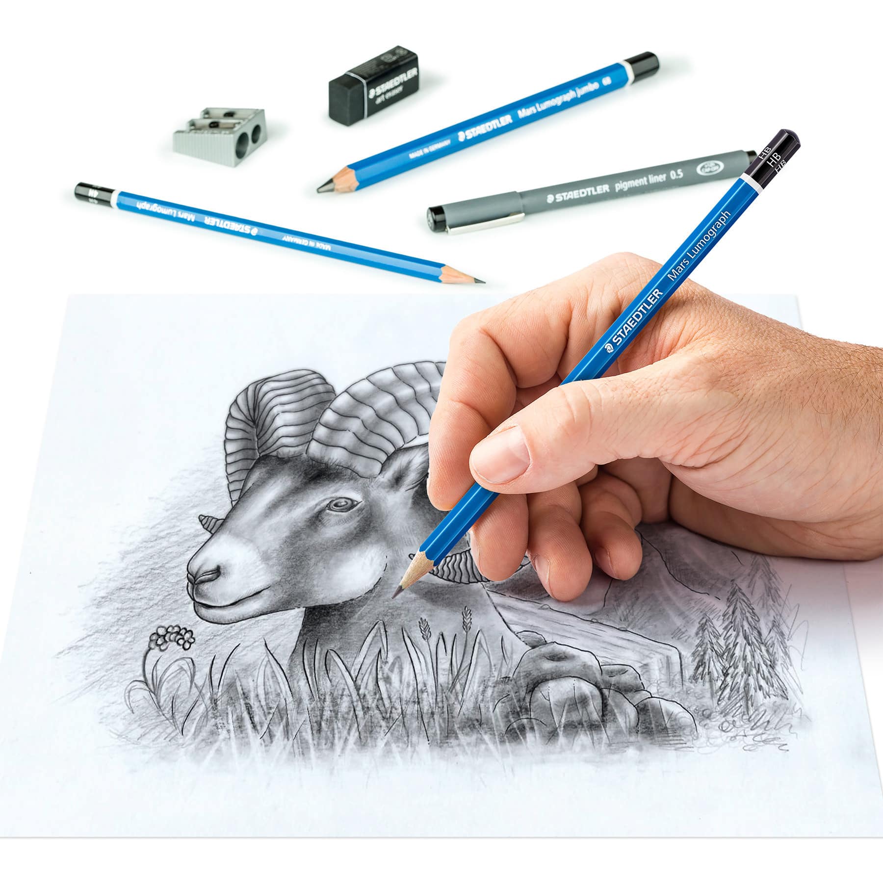 STAEDTLER® Mars® Lumograph® Pencil & Pen Sketching Set