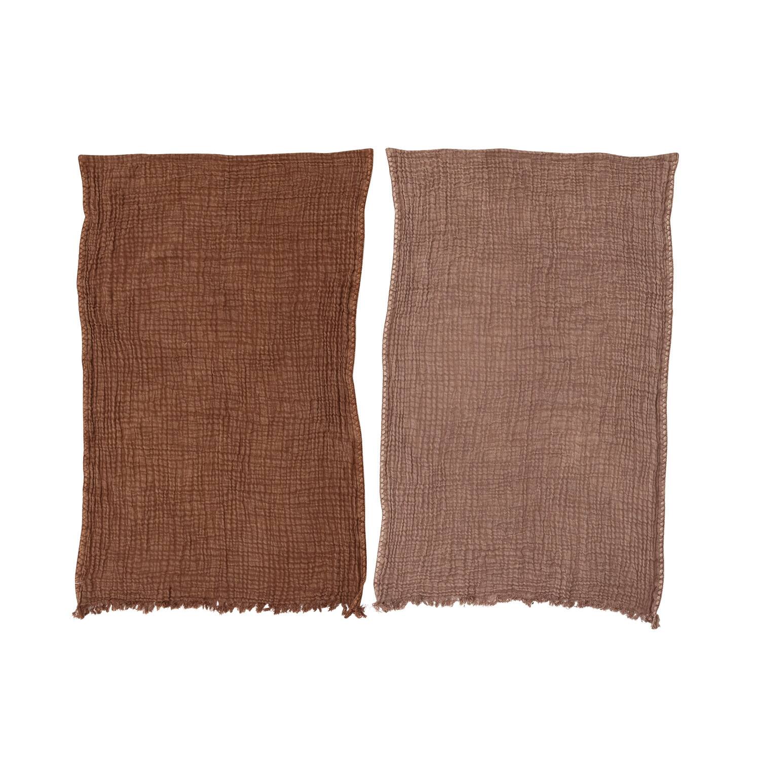 Hello Honey® Embroidered Cotton Tea Towels with Fringe Set