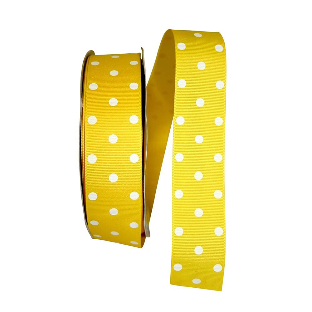 JAM Paper 1.5" x 50yd. Grosgrain Aspirin Dots Ribbon