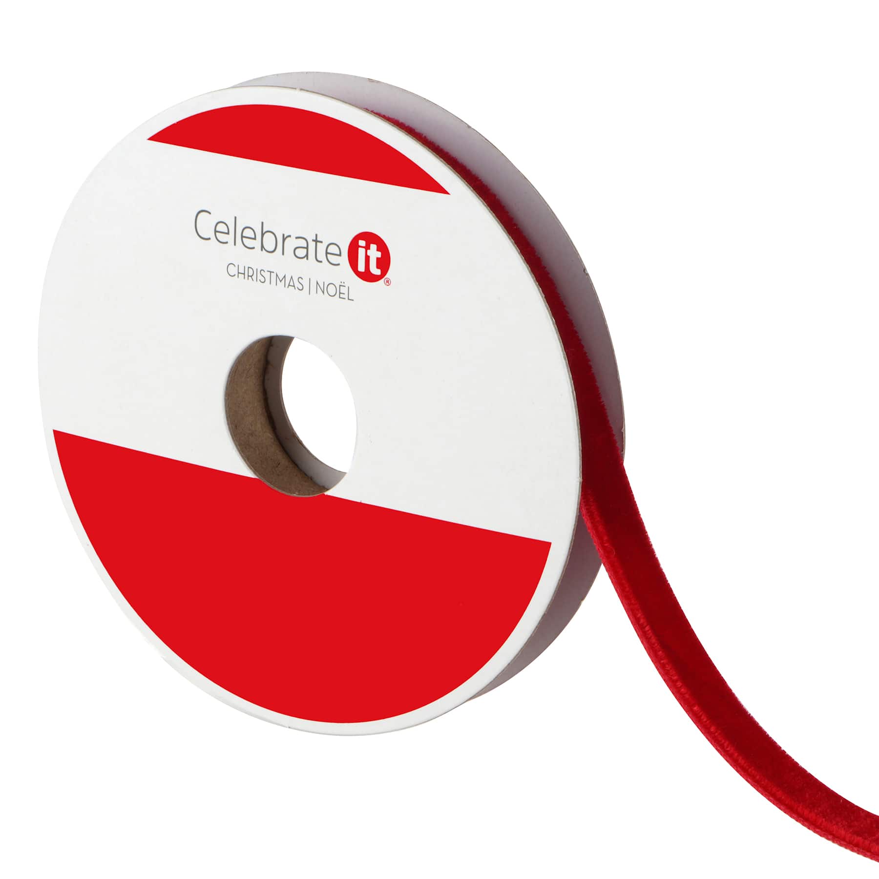3/8&#x22; x 12ft. Velvet Ribbon by Celebrate It&#xAE; Christmas