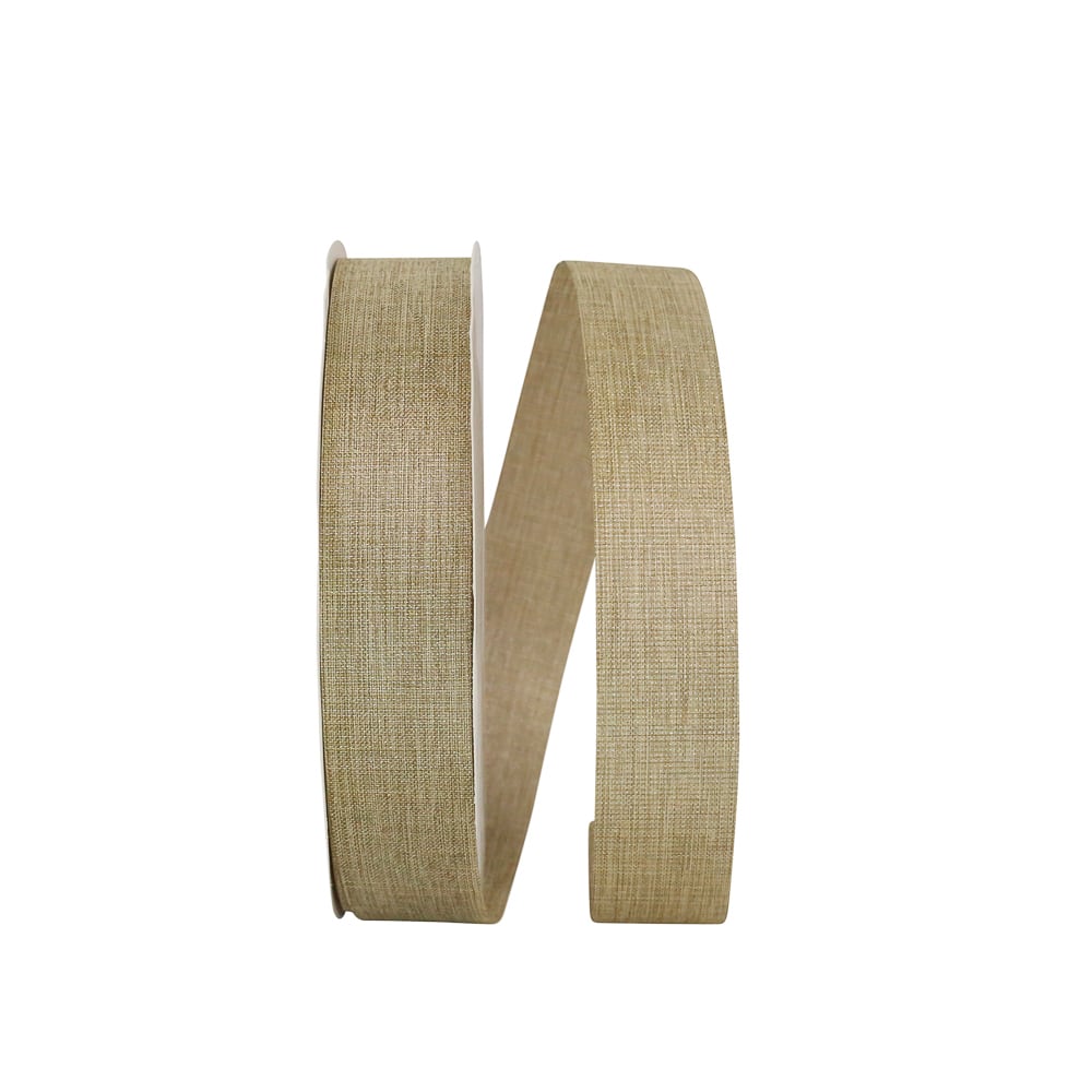 Reliant 1.375" x 100yd. Linen Natural Sparkle Allure Ribbon