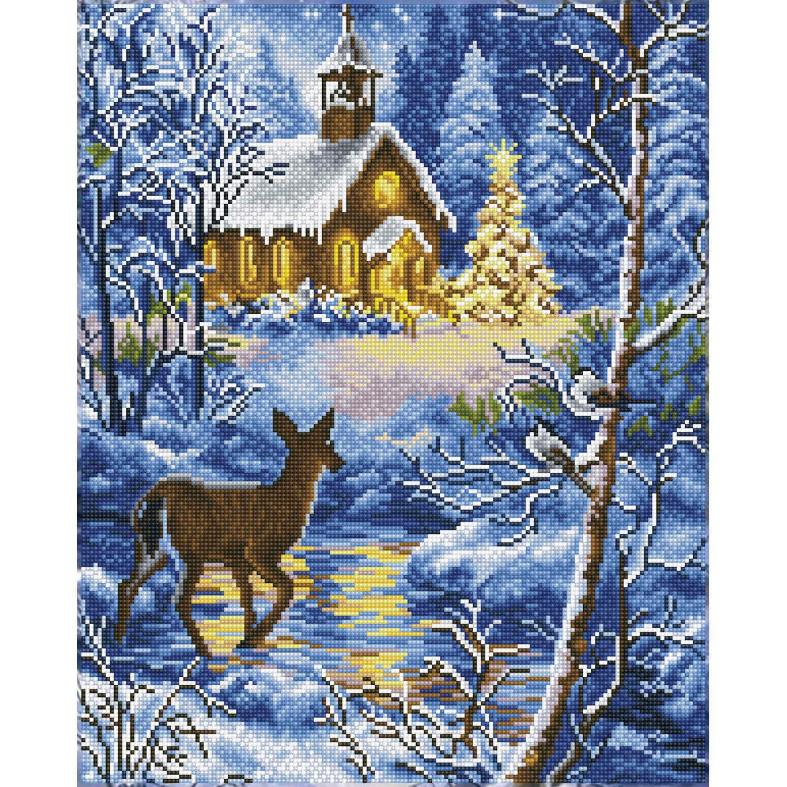 Diamond Dotz® Intermediate Chapel in the Snow Diamond Art Painting Kit