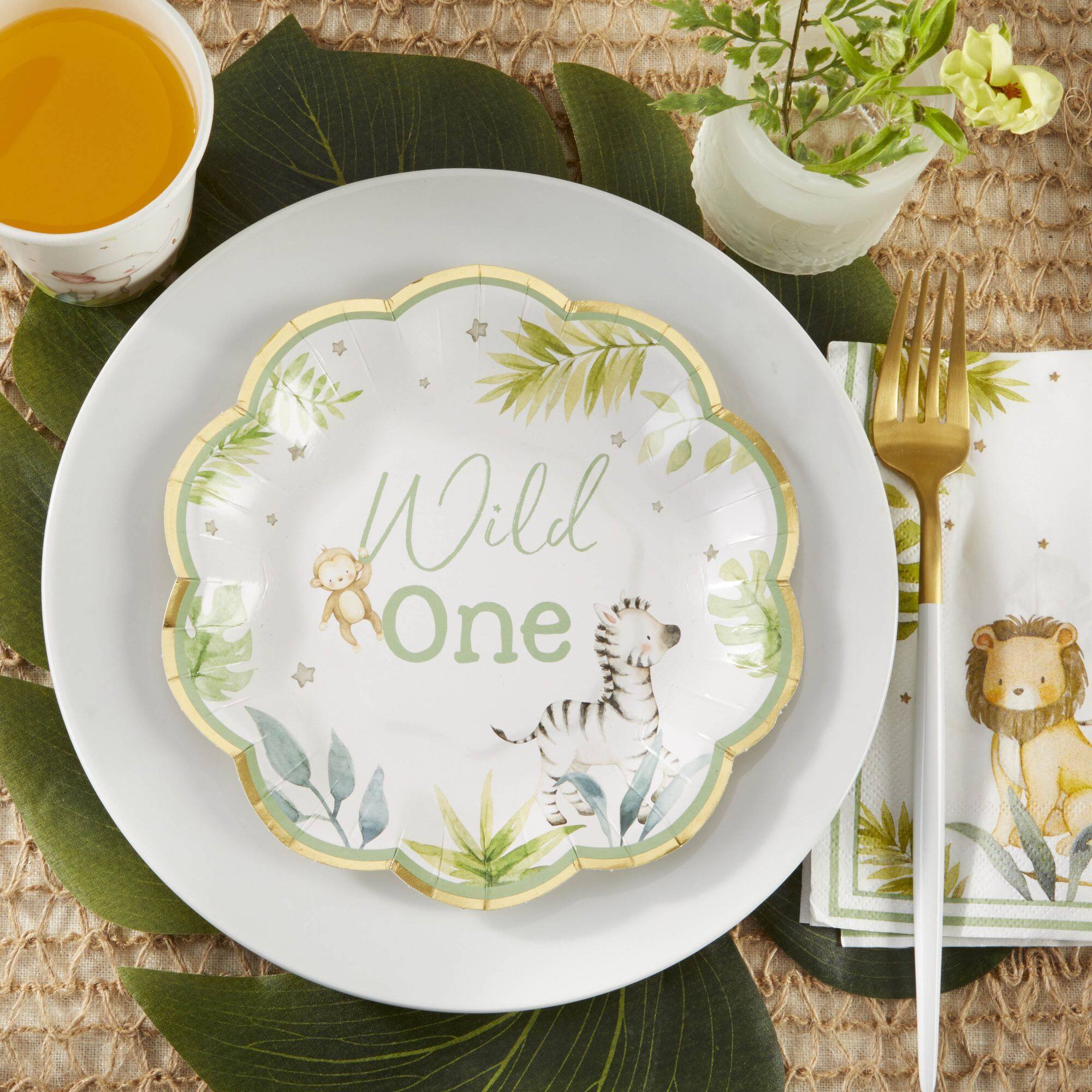 Kate Aspen 7" Safari Baby Premium Paper Plates Set, 16ct.