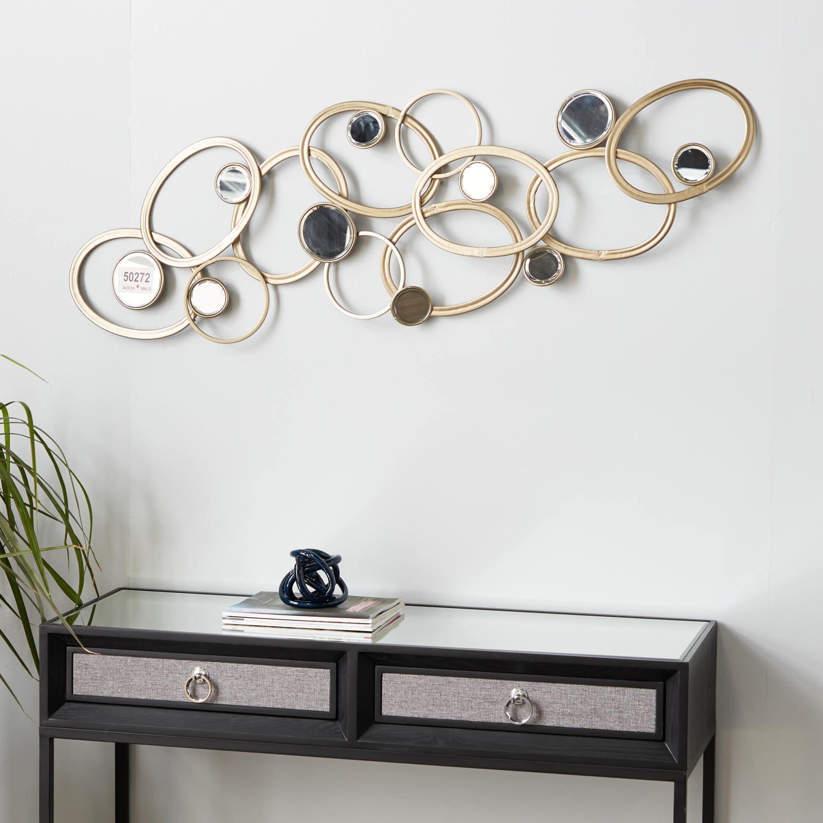 52" Gold Glam Abstract Metal Wall Décor