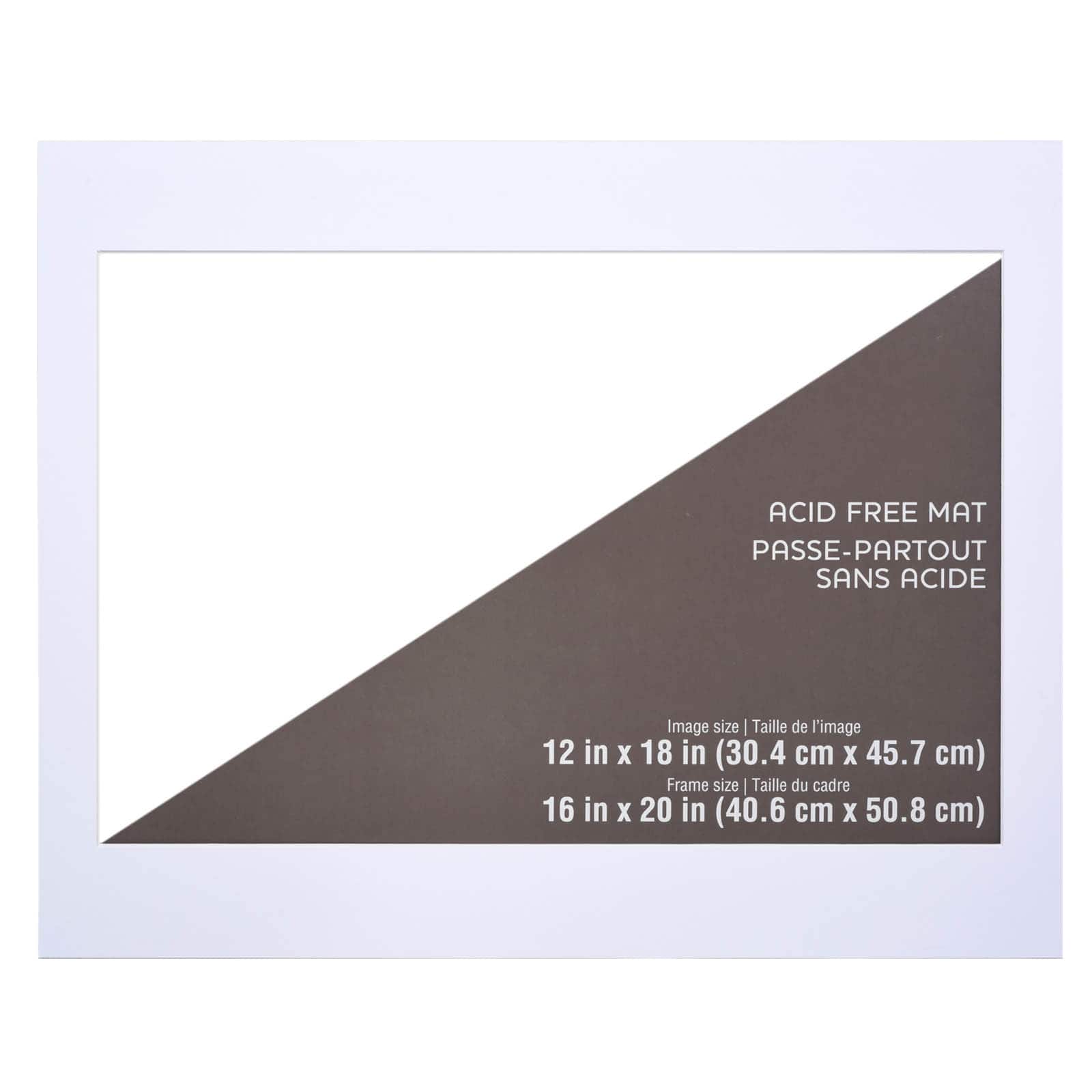 16" x 20" White Mat by Studio Décor®, 12" x 18" Opening Size