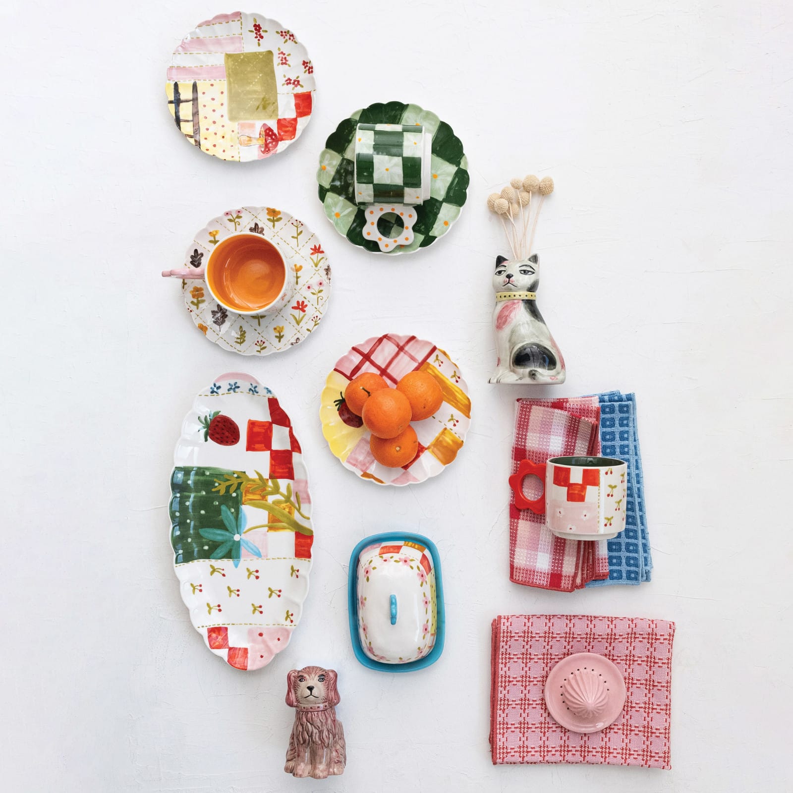 Hello Honey® 7.75" Artisan's Canvas Stoneware Plate Collection Set