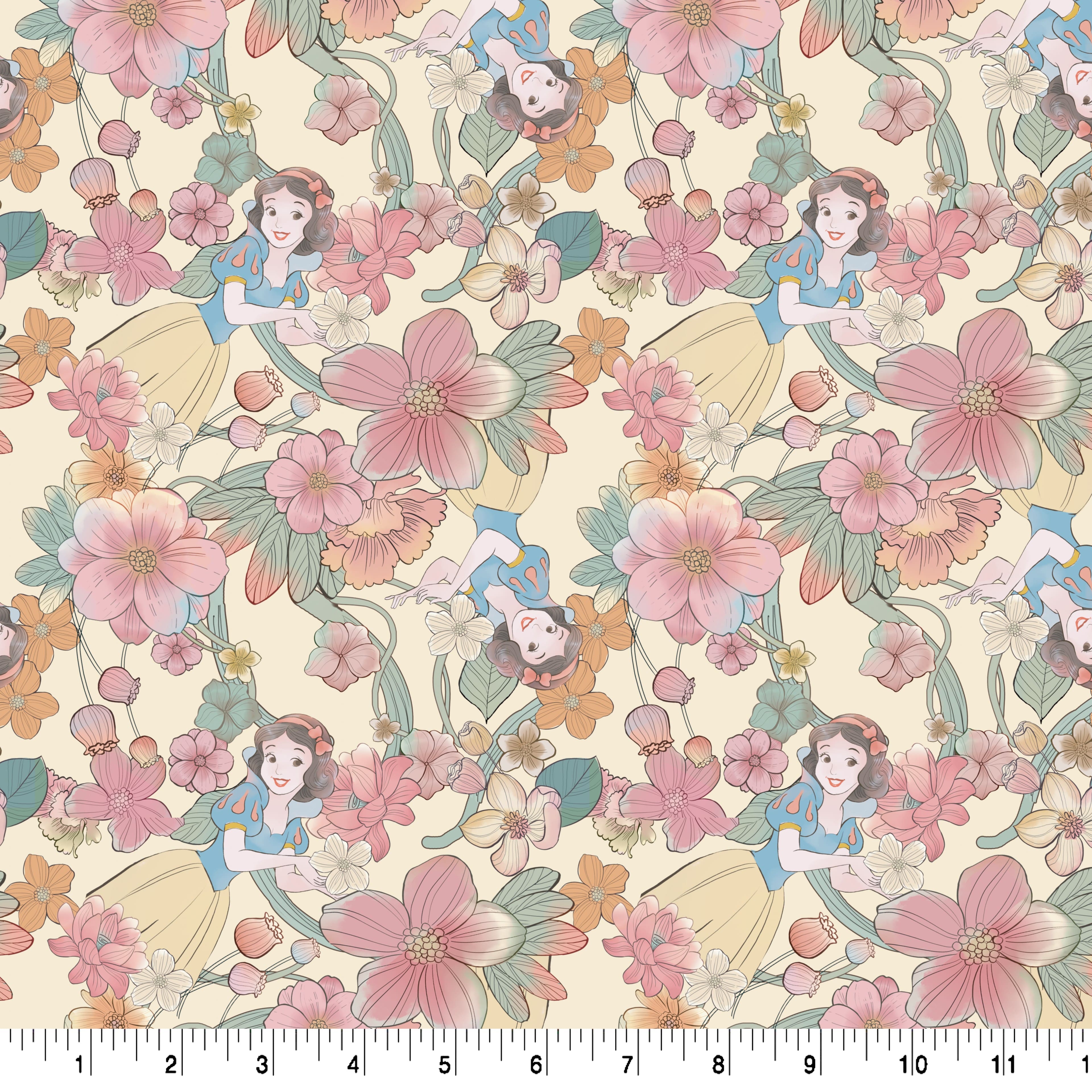 Disney® Sketch Snow White & Flowers Cotton Fabric 