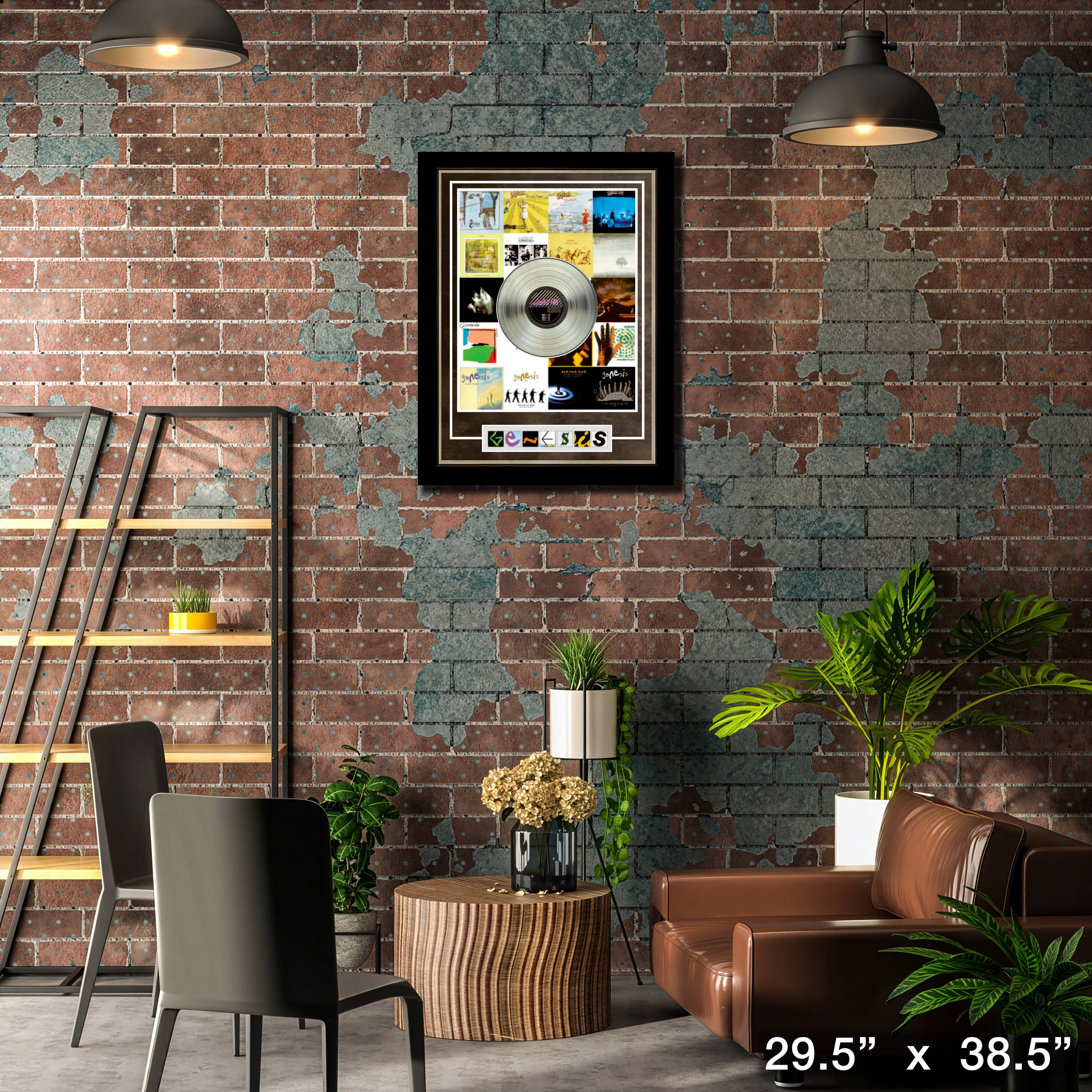 Genesis Framed Discography Print With Platinum LP 29.5" x 38.5"