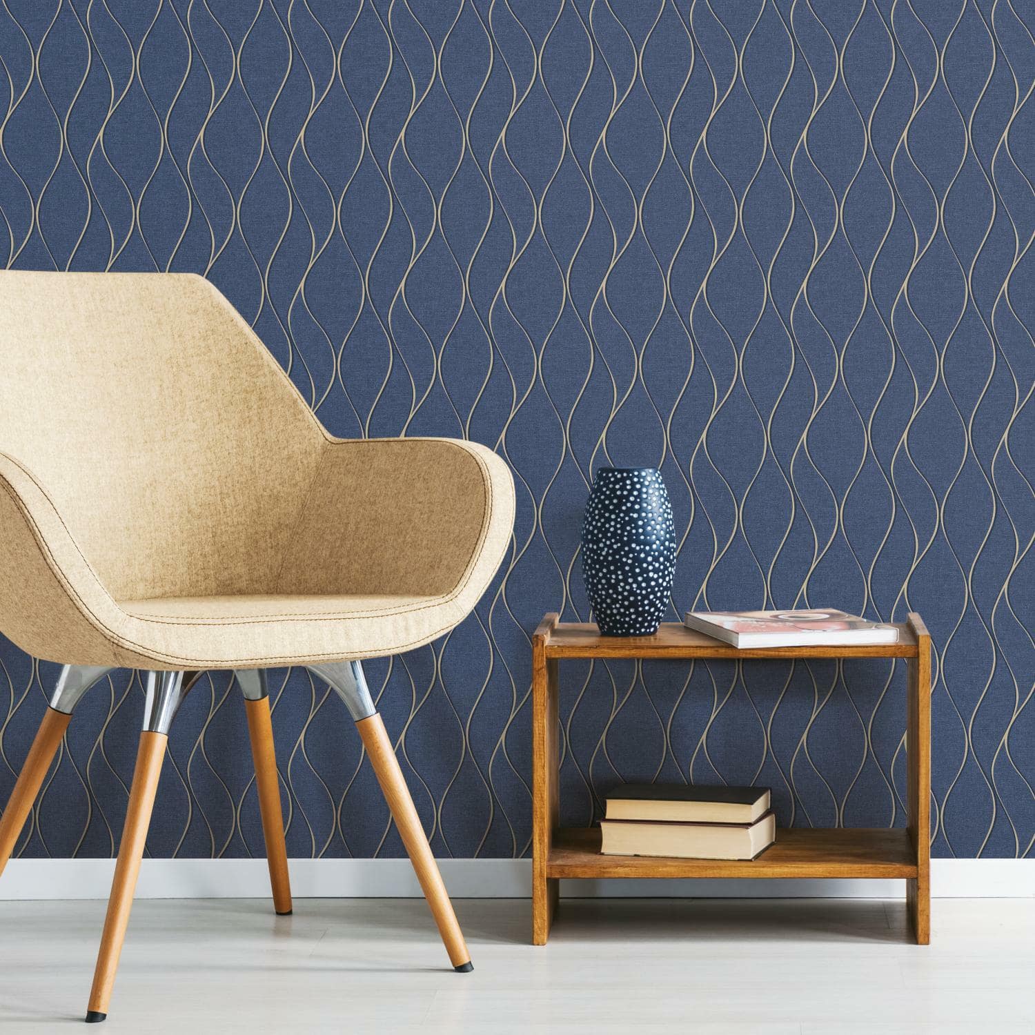 RoomMates Wave Ogee Peel & Stick Wallpaper