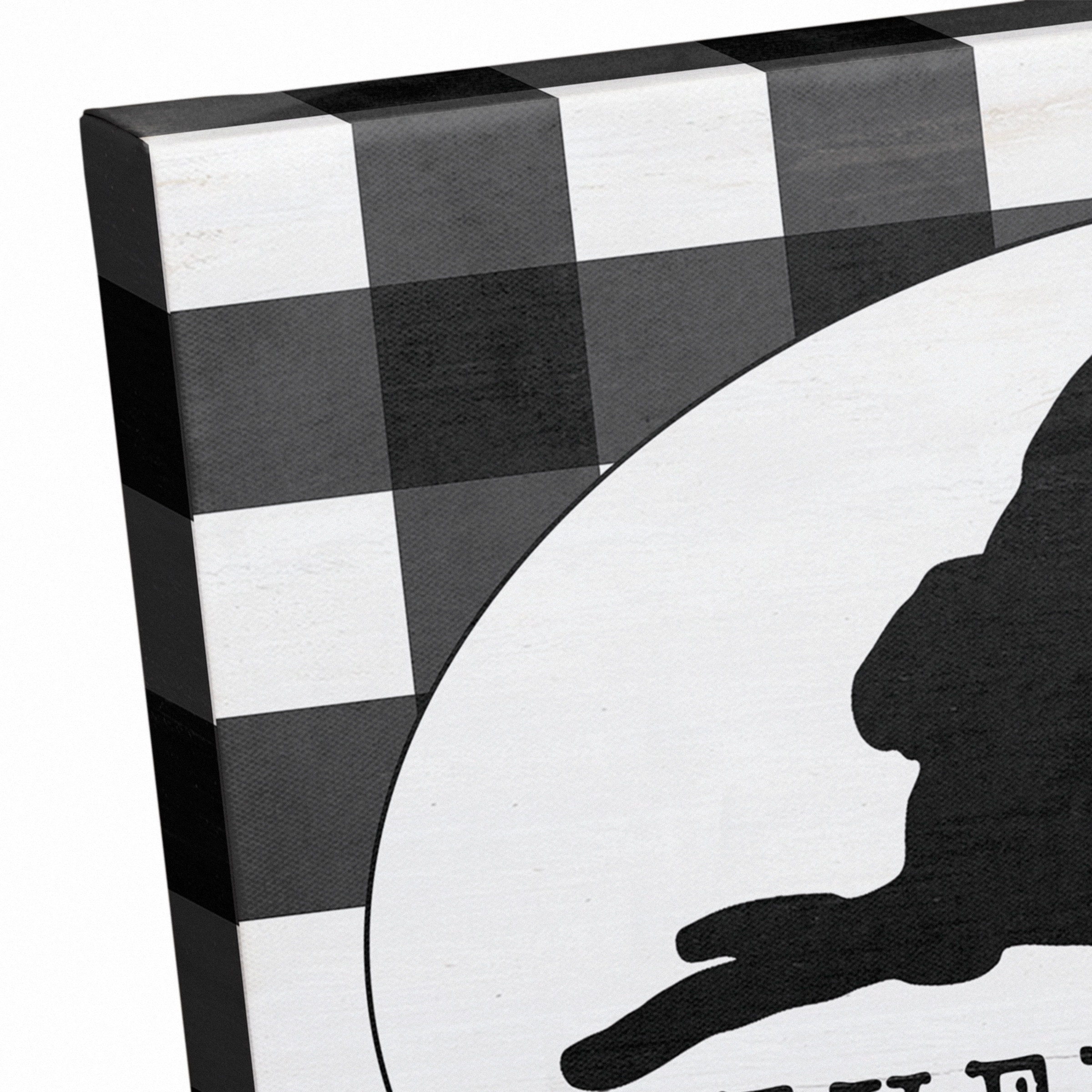 Buffalo Check Every Bunny Welcome Canvas Wall Art