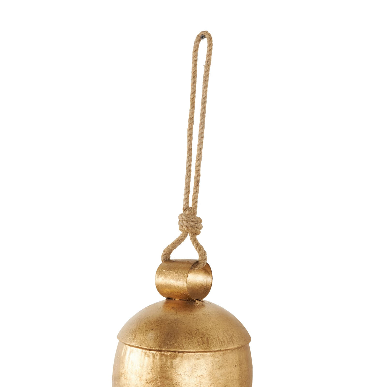 Gold Metal Decorative Bell with Jute Hanging Rope