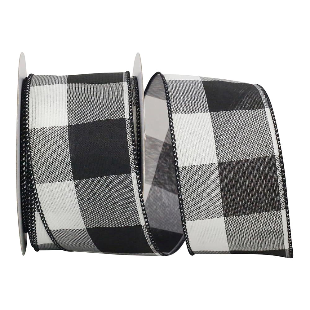 Reliant 2.5" x 25yd. Jumbo Check Wired Ribbon