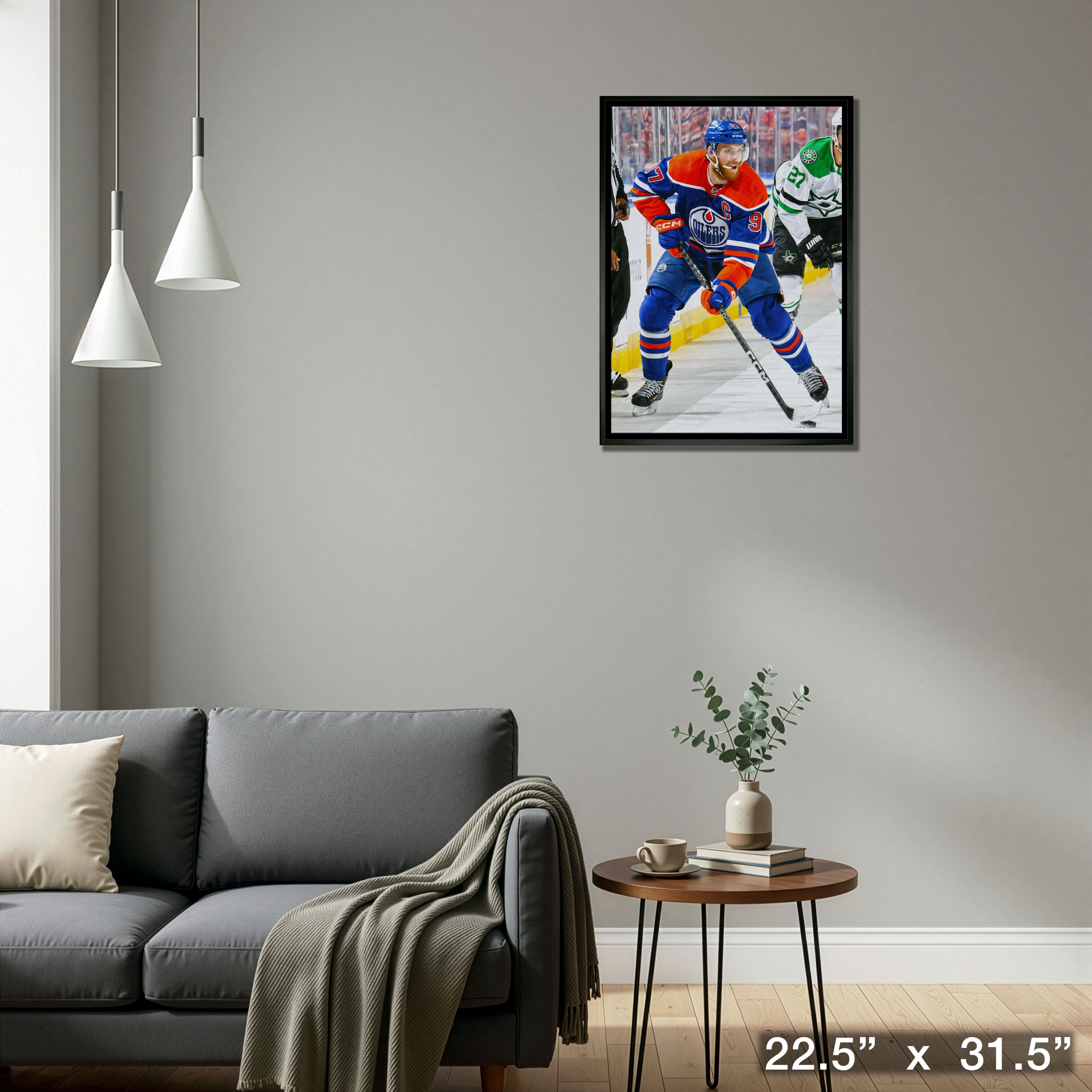 Connor McDavid 20" x 29" Framed Canvas Oilers Action-V 22.5" x 31.5"