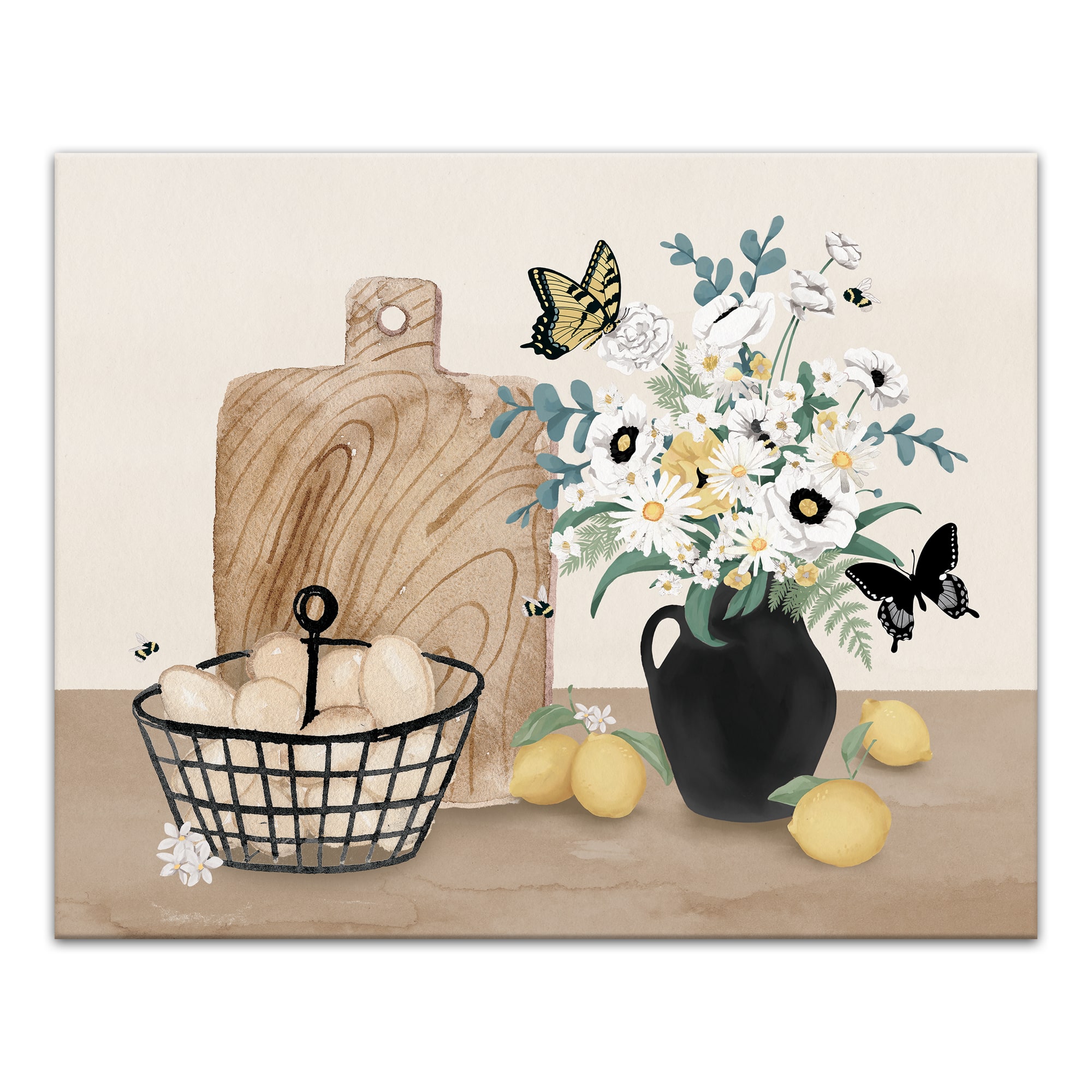 Kitchen Still Life Lemons 20" x 16" Canvas Wall Art
