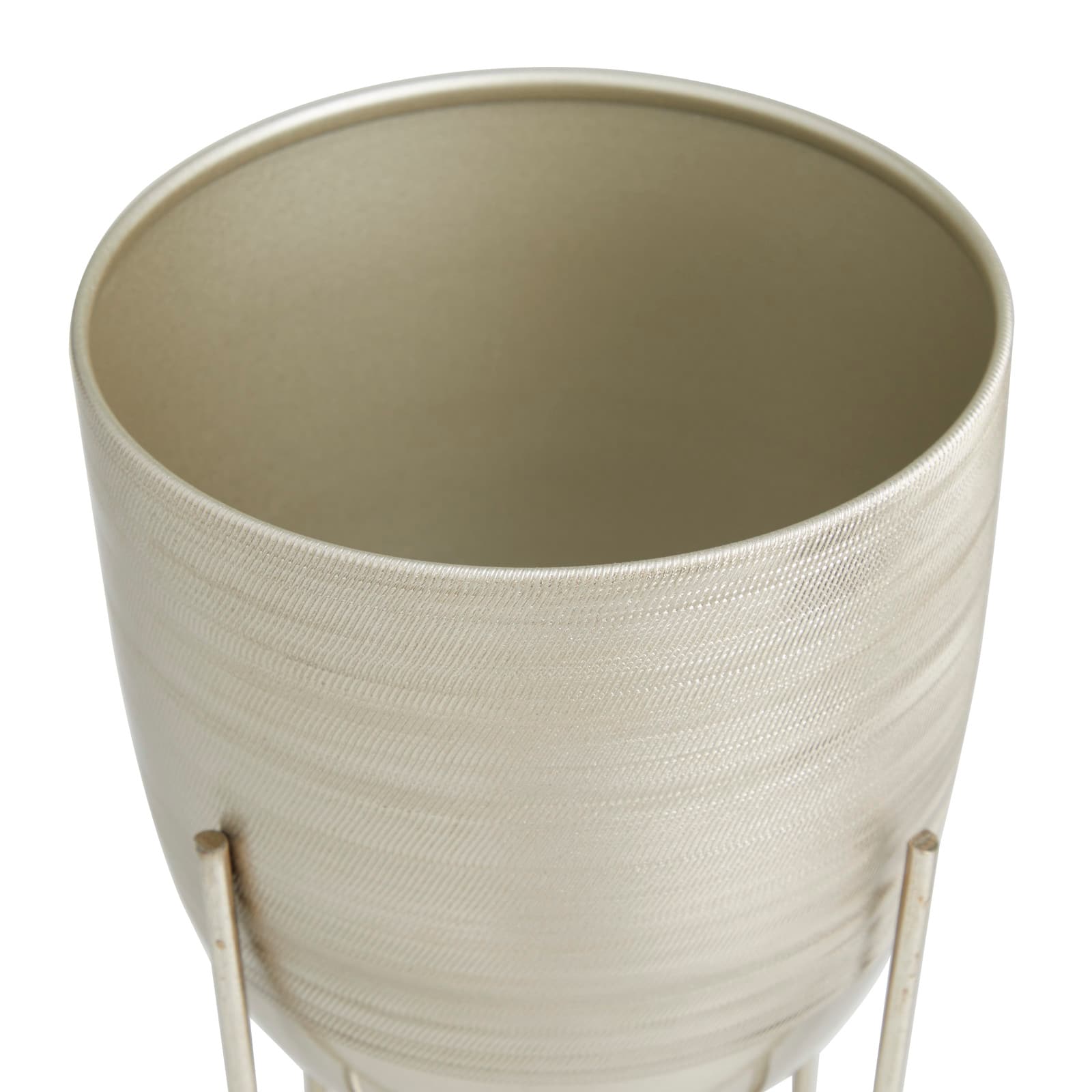 Silver Modern Planter, Set of 2" 6", 5"