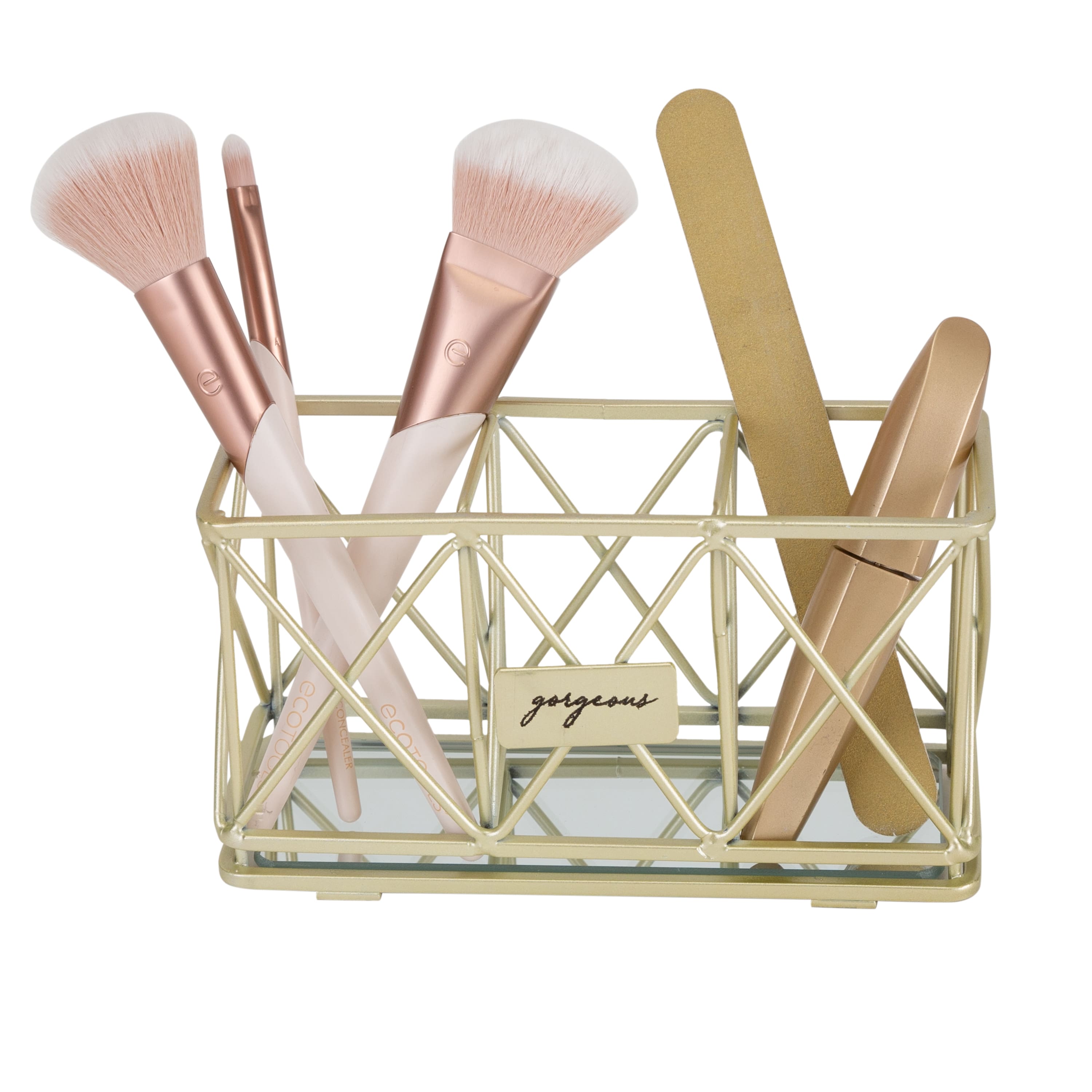Home Details 3-Compartment Cosmetic Brush & Pencil Holder