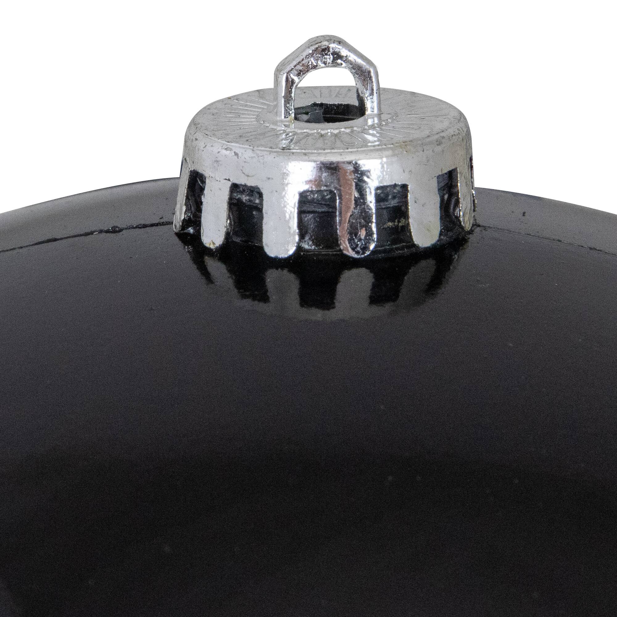 8" Shiny Jet Black Shatterproof Christmas Ball Ornament