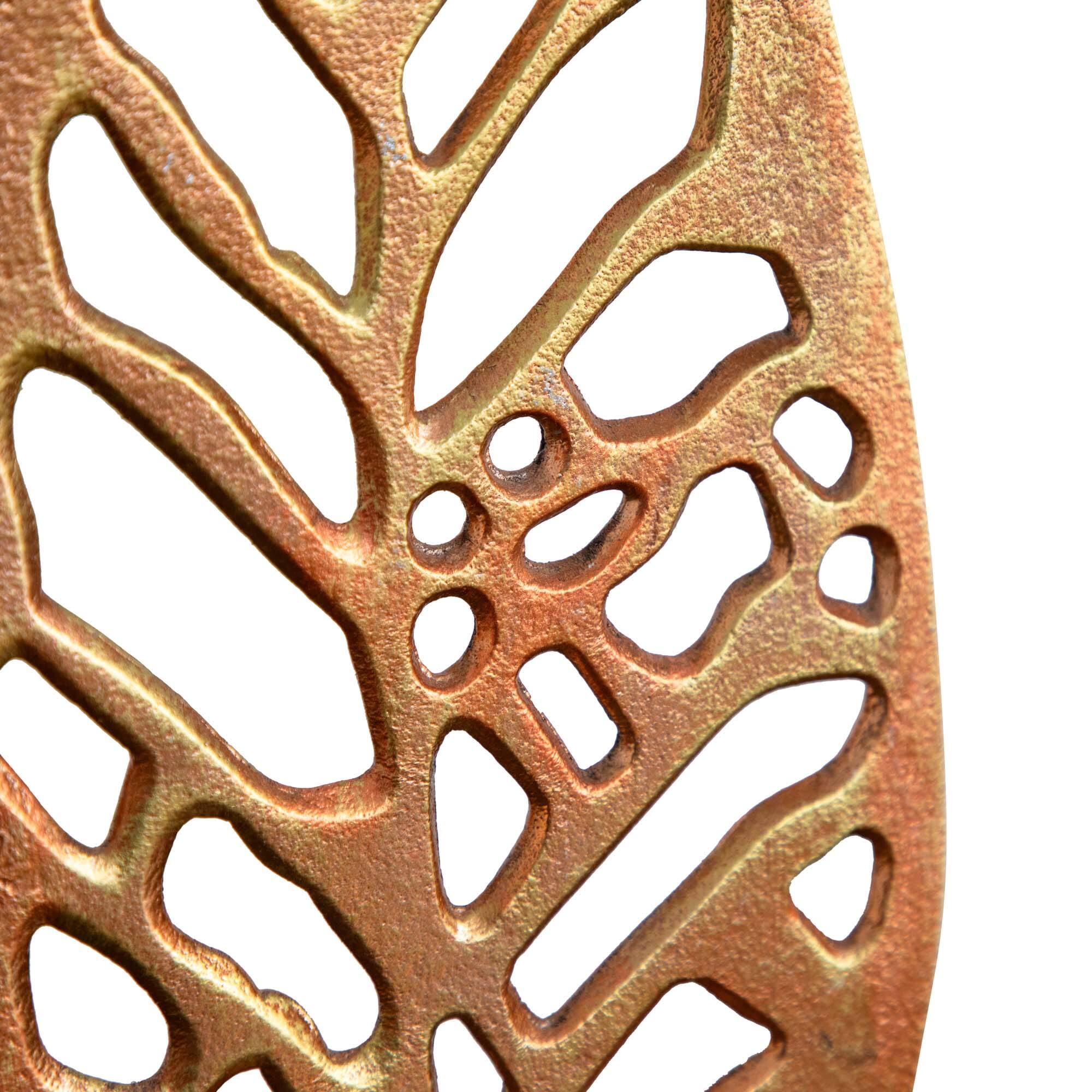 17" Copper Beech Sculpture Decorative Accent