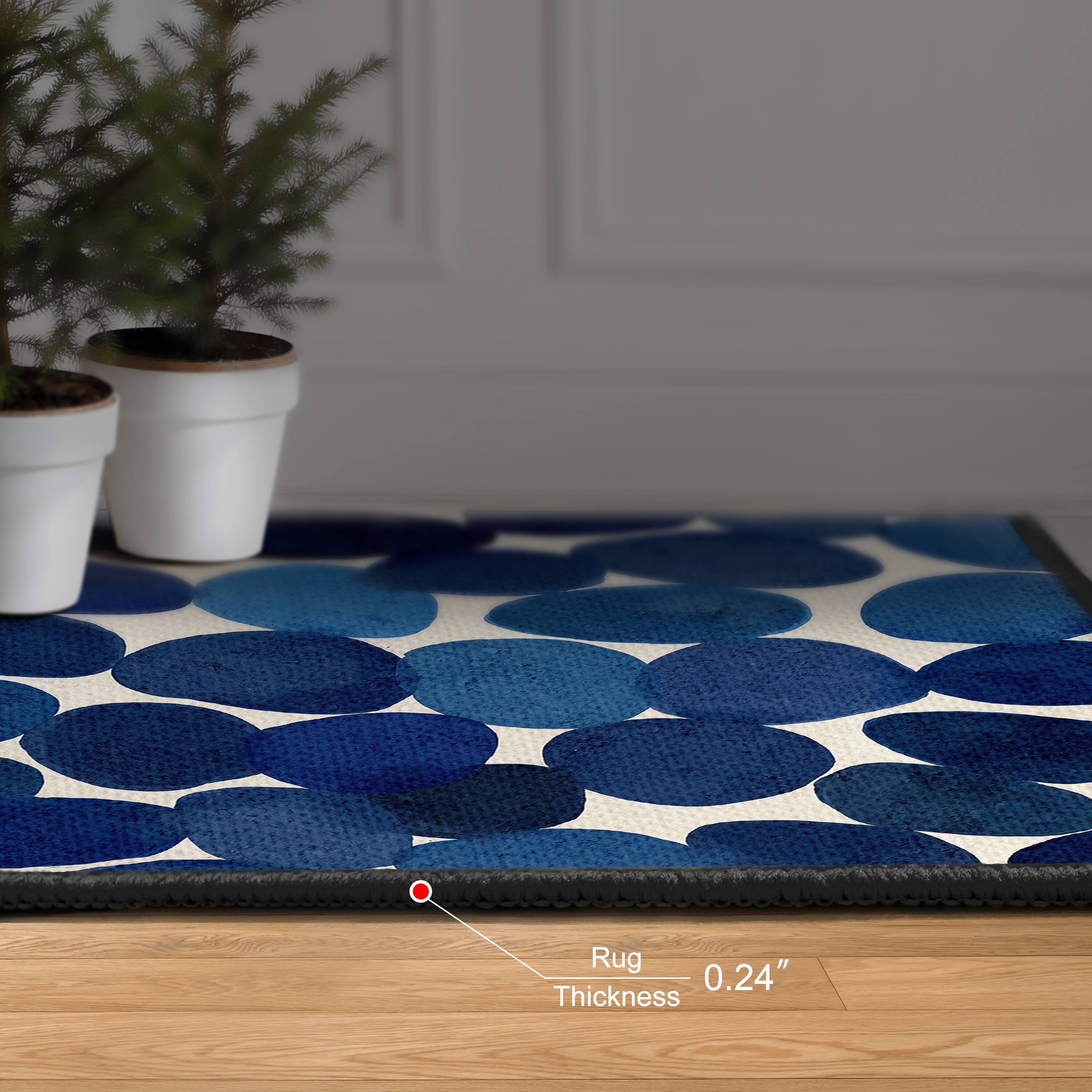 Empire Art Direct 5ft. x 7.5ft. Smooth Stones I B Circles Tapis D'Art Washable Area Rug