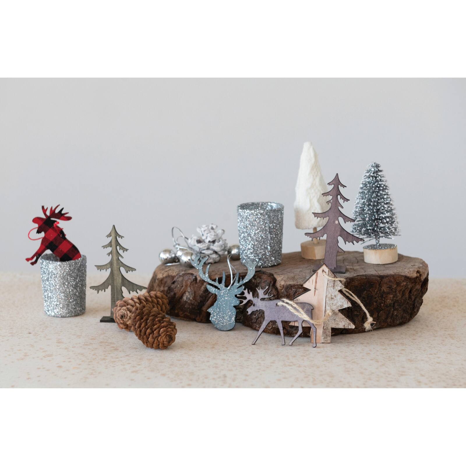 Hello Honey® 17 Piece Glittery Silver Candles & Woodland Icons Candle Garden Kit