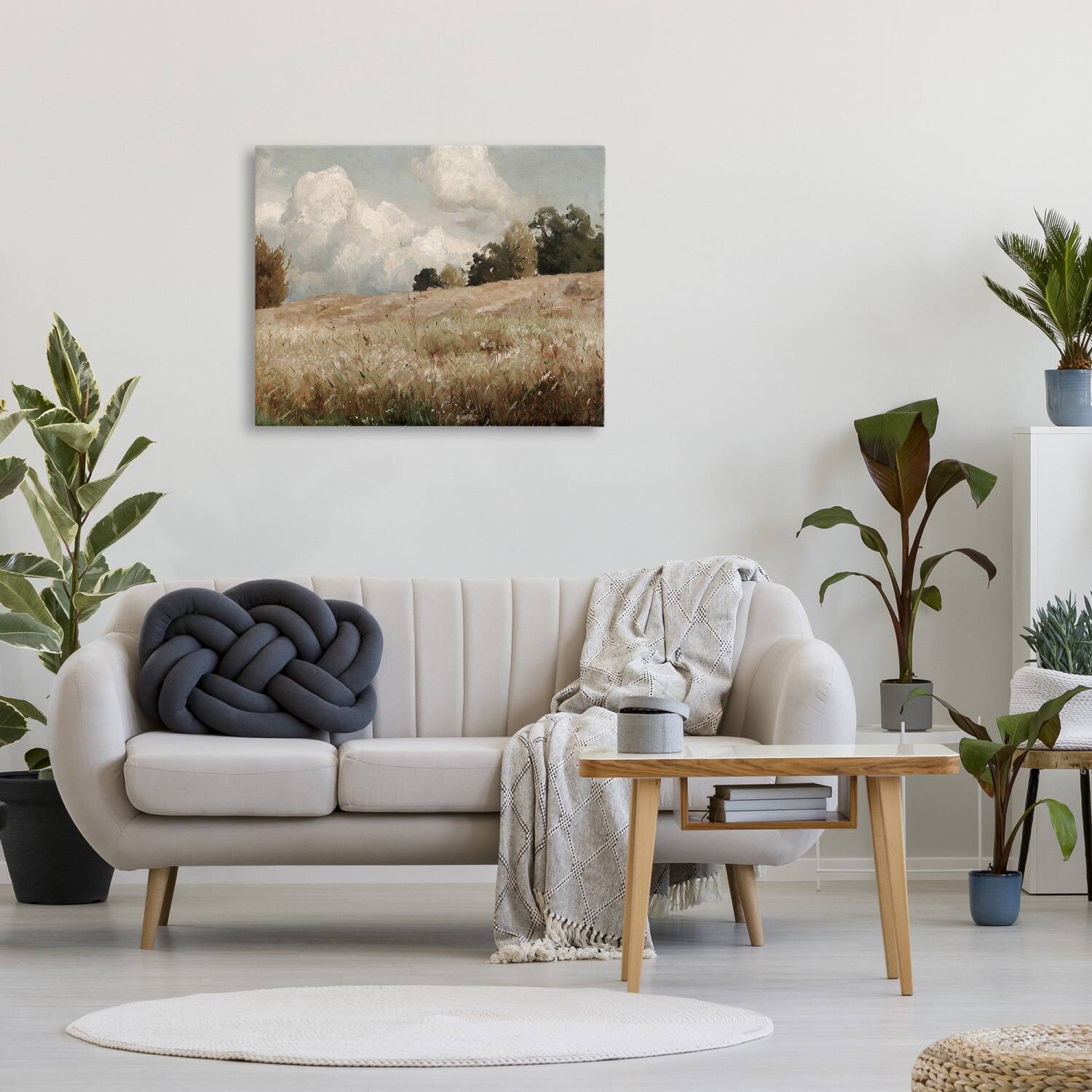 Stupell Industries Classic Cloudy Field Landscape Canvas Wall Art