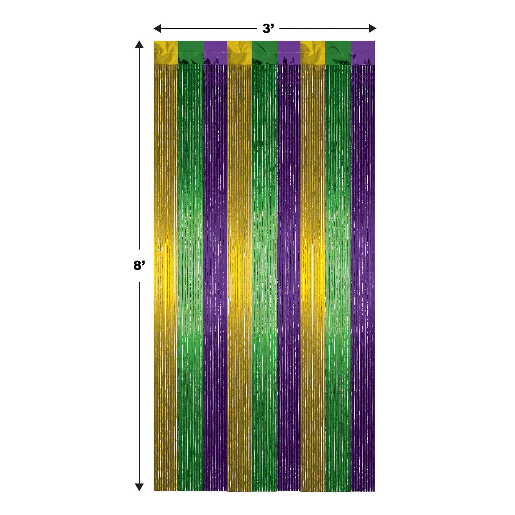 Beistle 8ft. x 3ft. Mardi Gras 1-Ply Gleam 'N Curtain