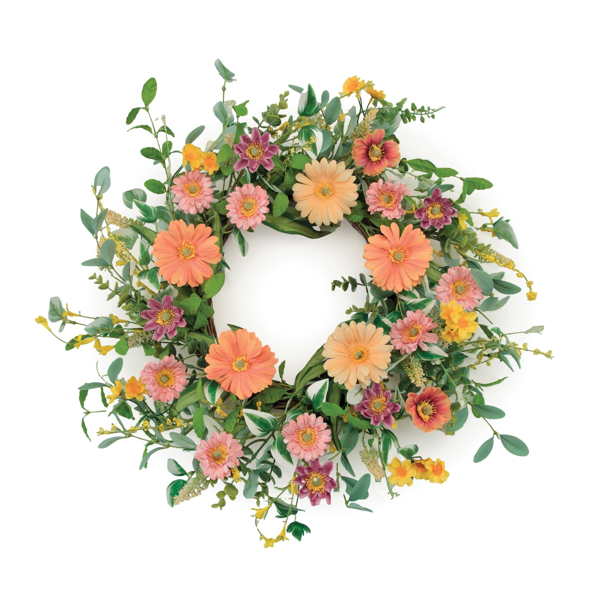 24" Mixed Gerbera Daisy Wreath
